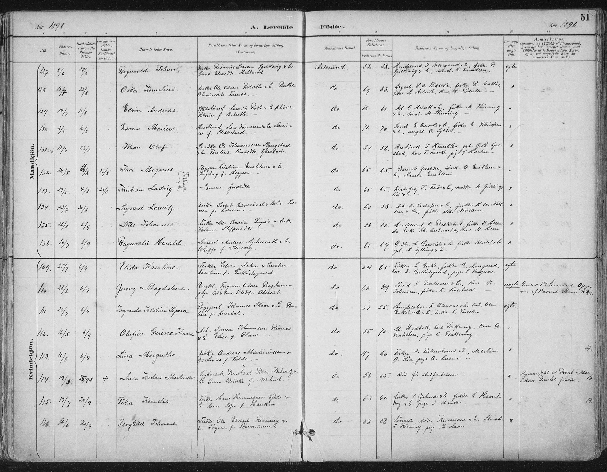 Ministerialprotokoller, klokkerbøker og fødselsregistre - Møre og Romsdal, AV/SAT-A-1454/529/L0456: Ministerialbok nr. 529A06, 1894-1906, s. 51