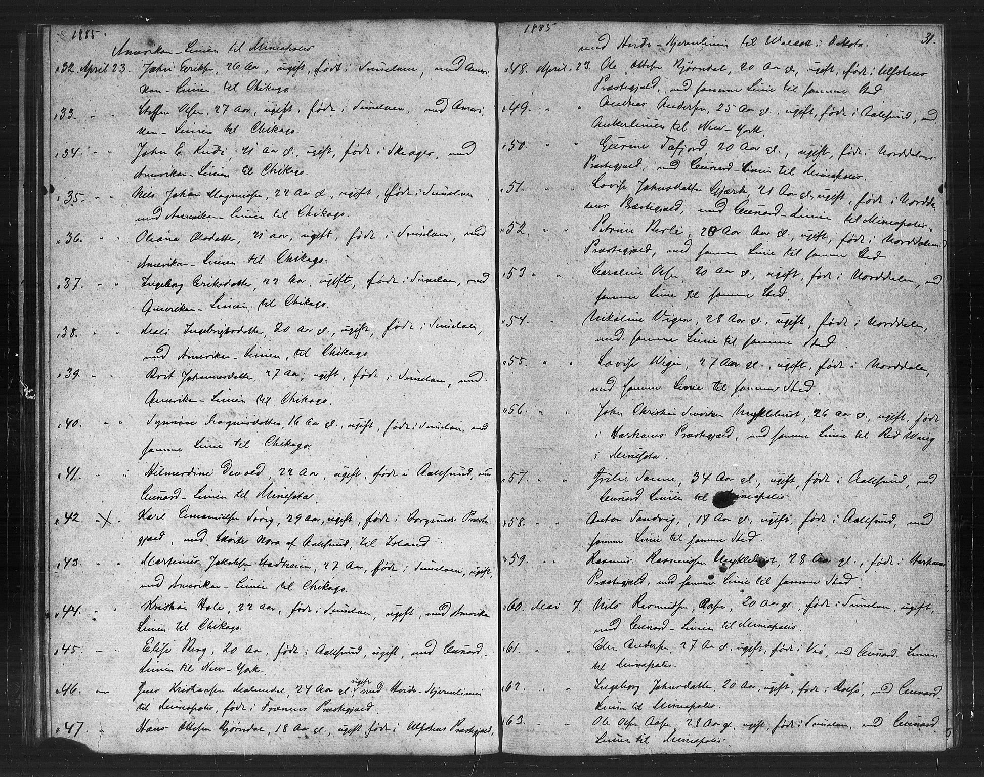 Sunnmøre politikammer, AV/SAT-A-1864/1/35/L0001: Emigrantprotokoll og passjournal, 1878-1887, s. 31