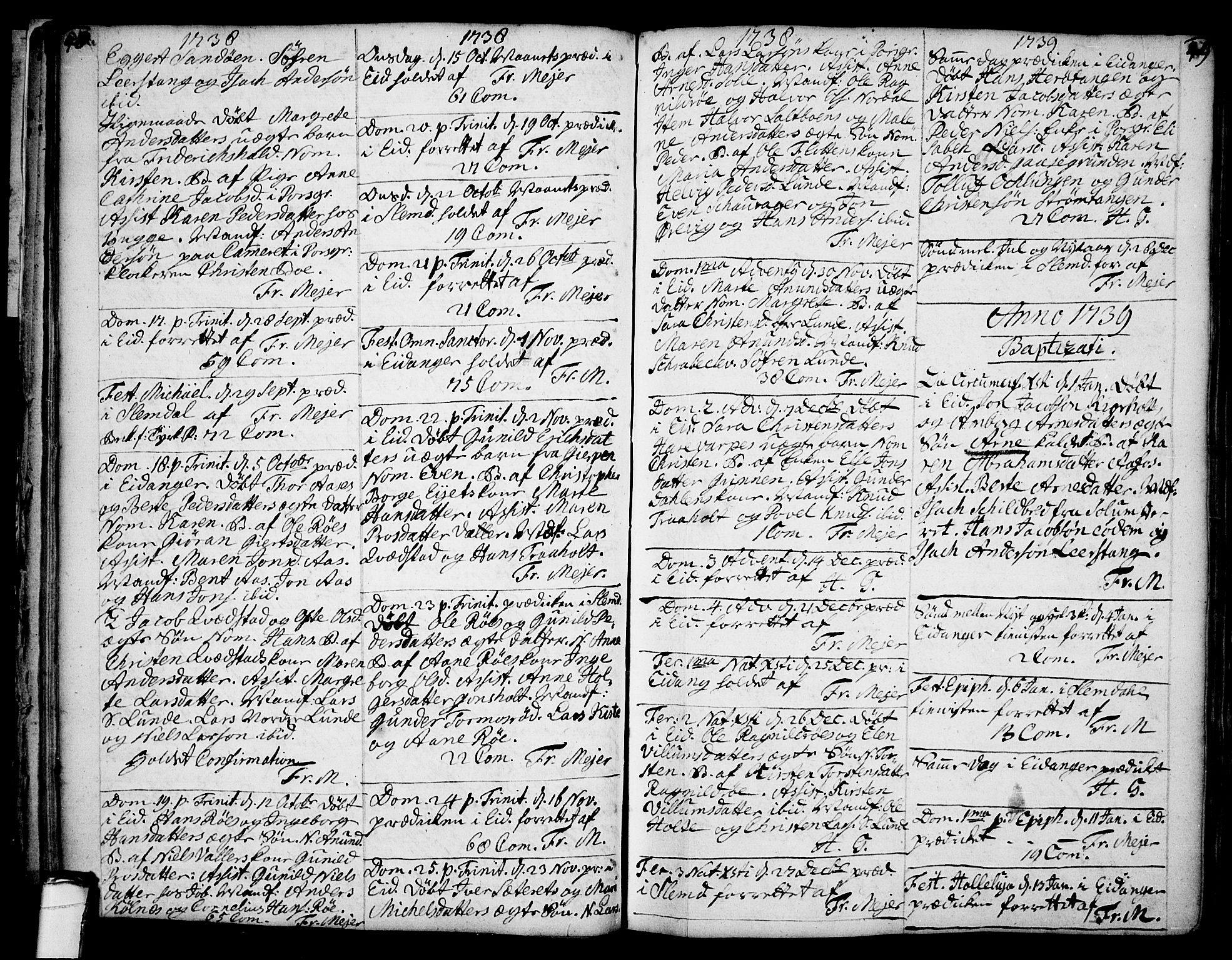 Eidanger kirkebøker, AV/SAKO-A-261/F/Fa/L0004: Ministerialbok nr. 4, 1733-1759, s. 48-49