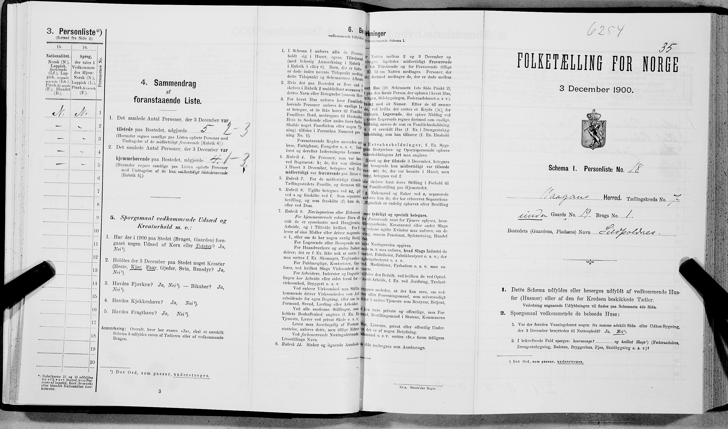 SAT, Folketelling 1900 for 1865 Vågan herred, 1900, s. 933