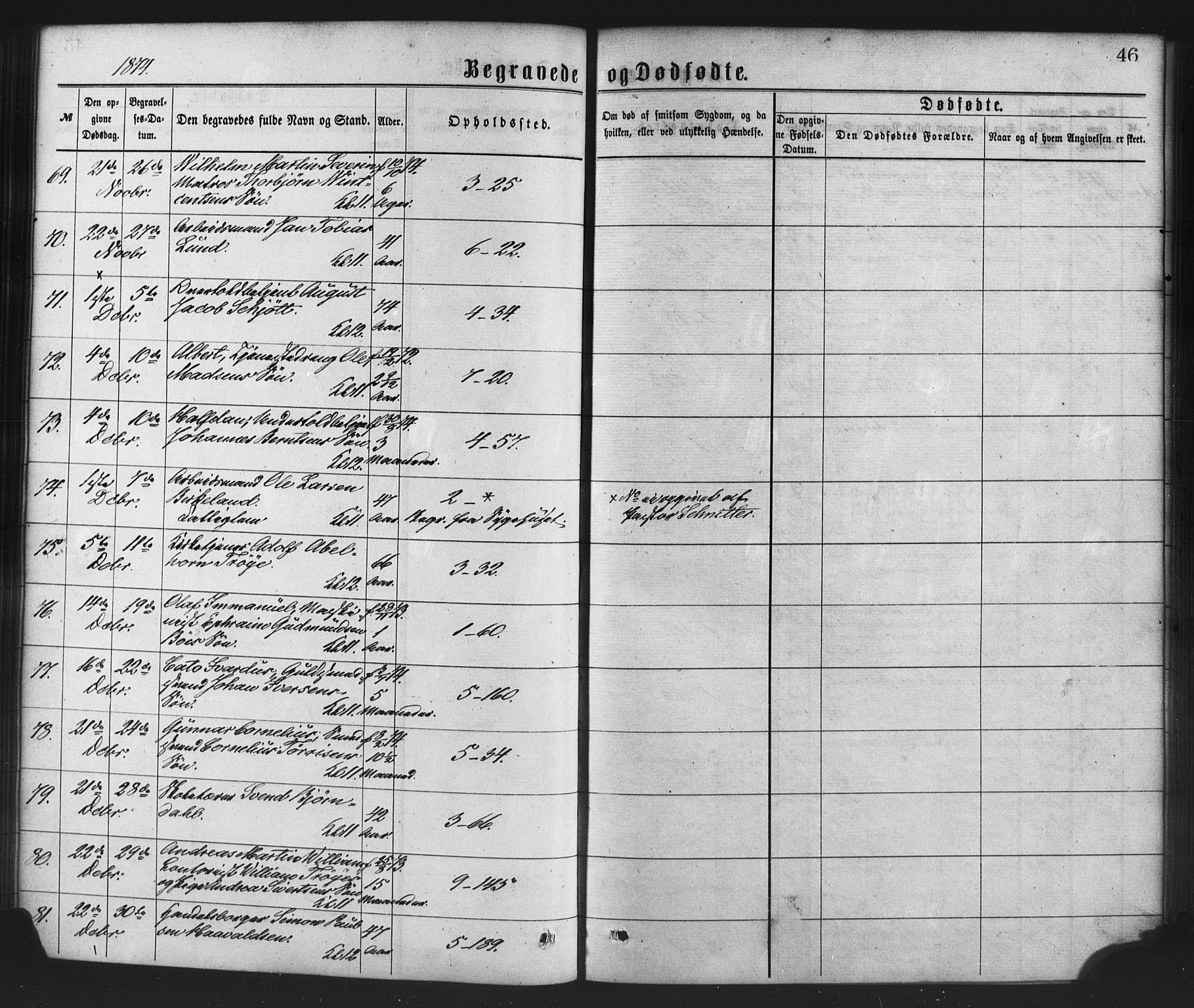 Nykirken Sokneprestembete, AV/SAB-A-77101/H/Haa/L0043: Ministerialbok nr. E 3, 1869-1882, s. 46