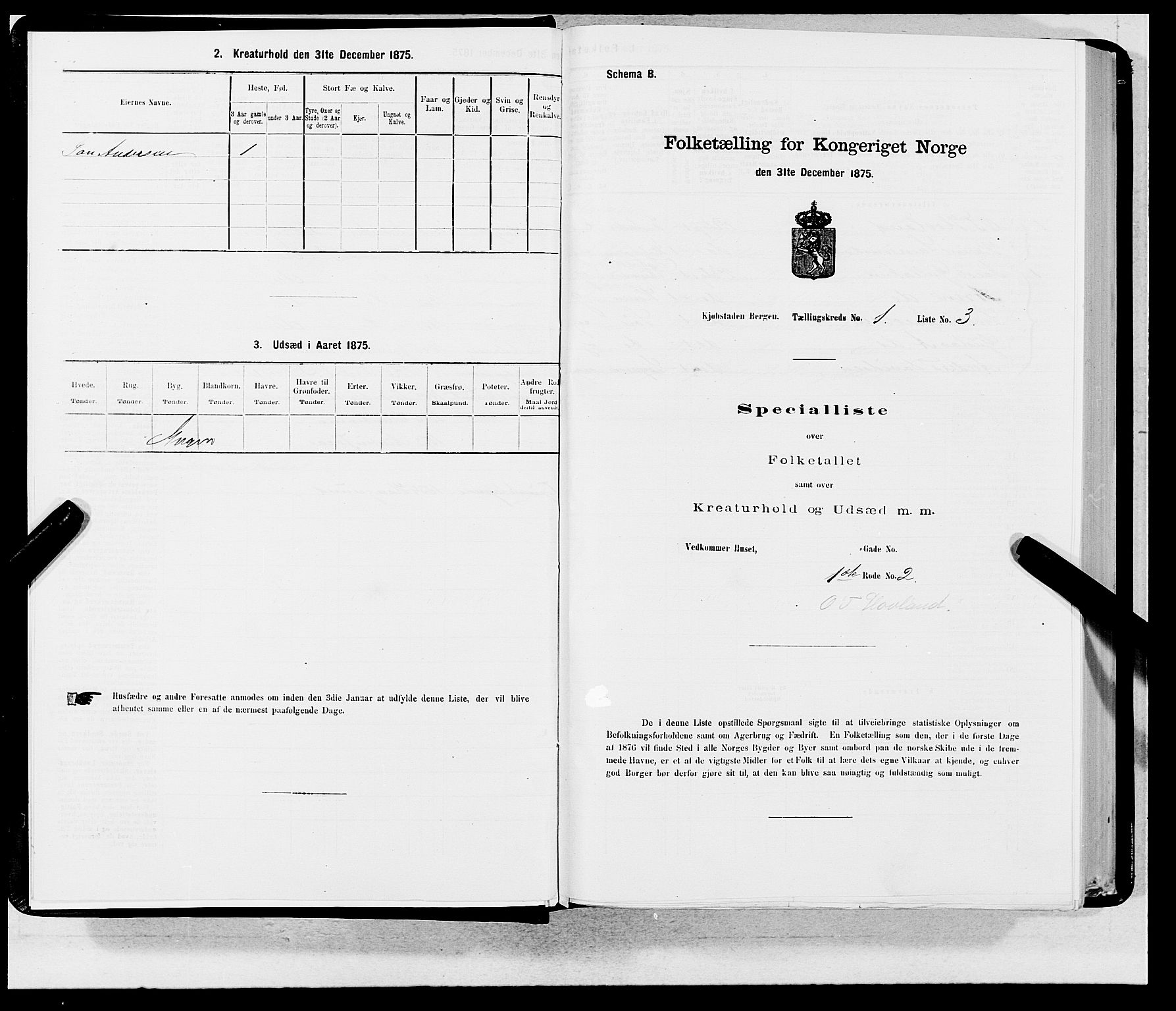 SAB, Folketelling 1875 for 1301 Bergen kjøpstad, 1875, s. 7