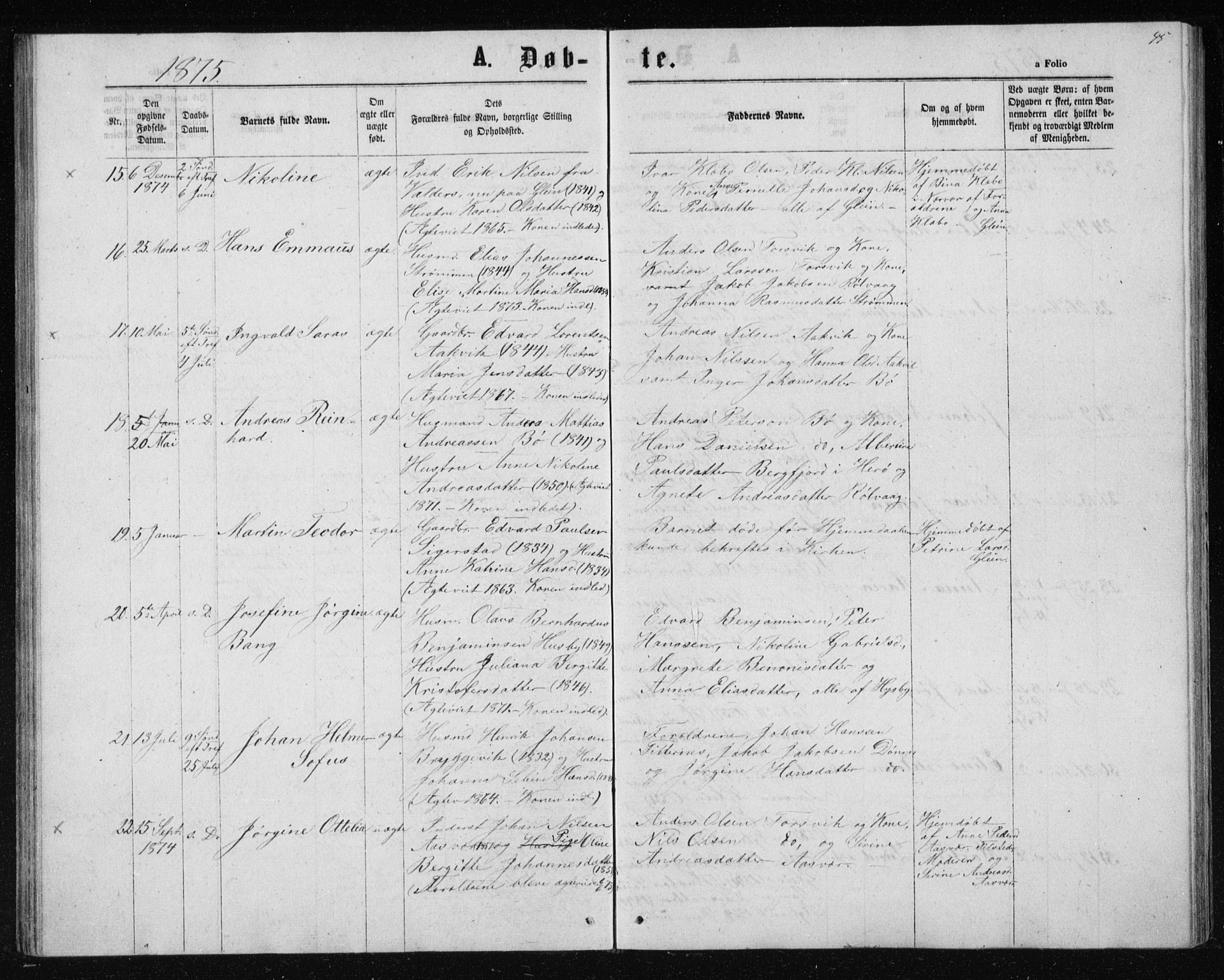 Ministerialprotokoller, klokkerbøker og fødselsregistre - Nordland, SAT/A-1459/835/L0531: Klokkerbok nr. 835C03, 1865-1877, s. 45