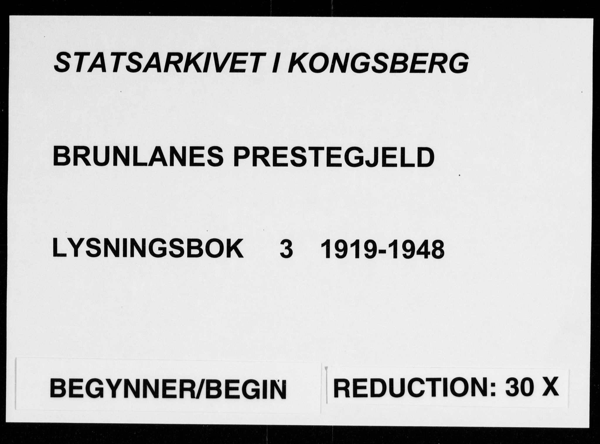 Brunlanes kirkebøker, AV/SAKO-A-342/H/Ha/L0003: Lysningsprotokoll nr. 3, 1919-1948