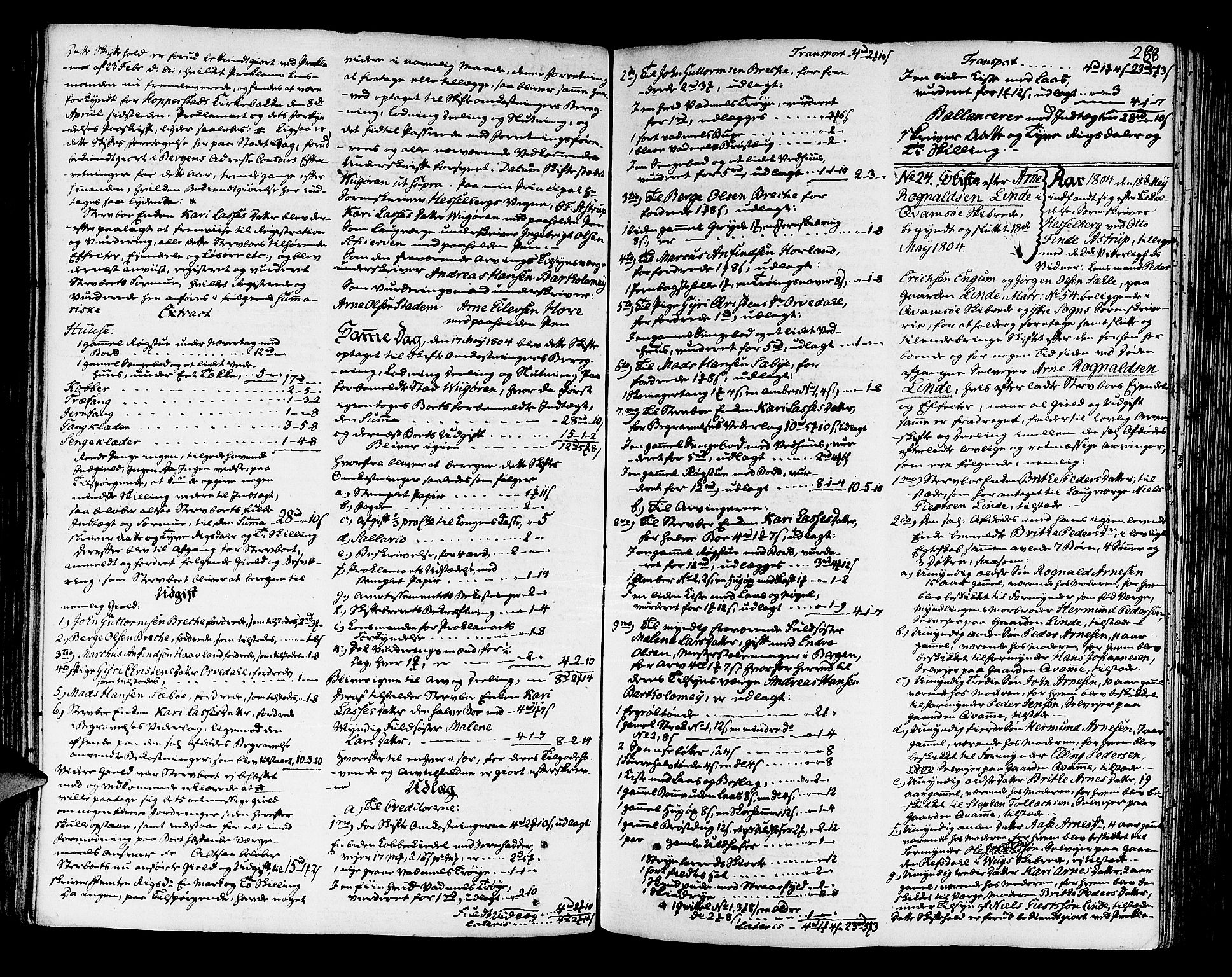 Ytre Sogn tingrett, AV/SAB-A-2601/1/H/Ha/L0012: Skifteprotokoll, 1800-1805, s. 287b-288a