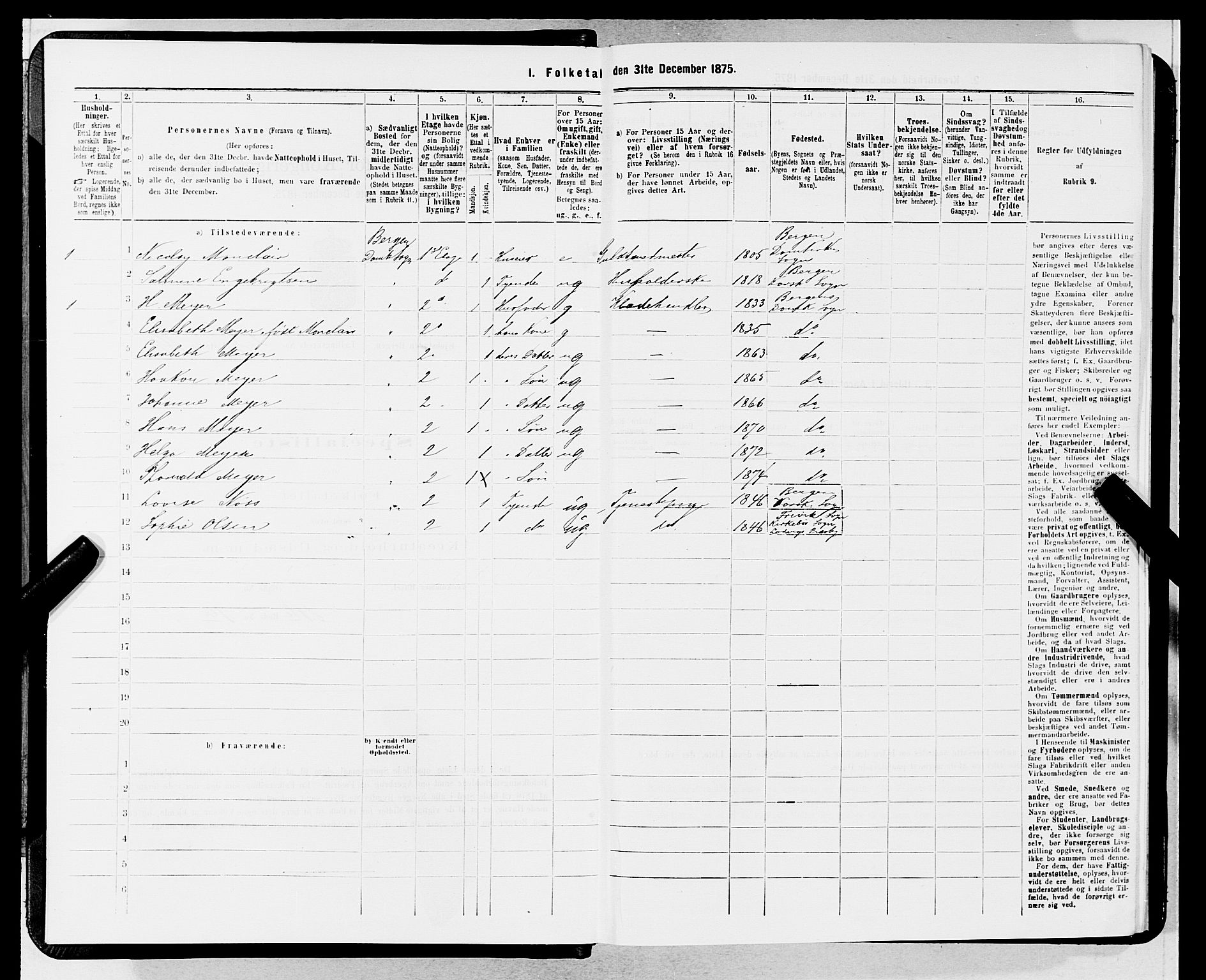 SAB, Folketelling 1875 for 1301 Bergen kjøpstad, 1875, s. 2266