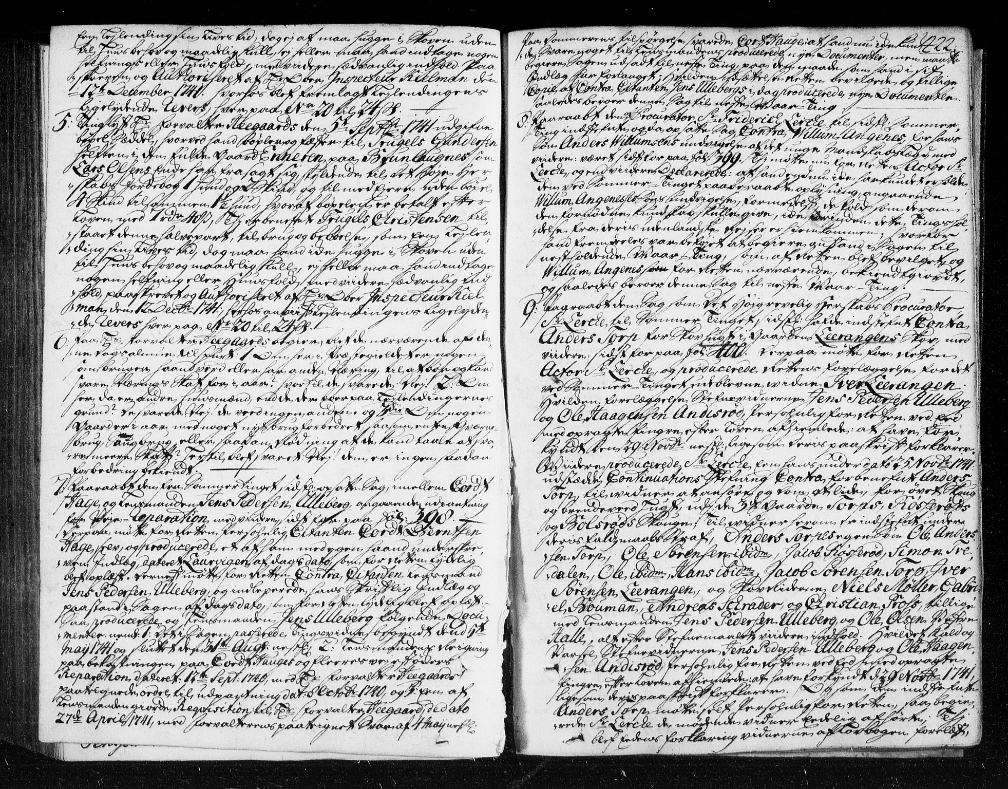 Larvik sorenskriveri, AV/SAKO-A-83/F/Fa/L0021: Tingbok, 1736-1741, s. 422