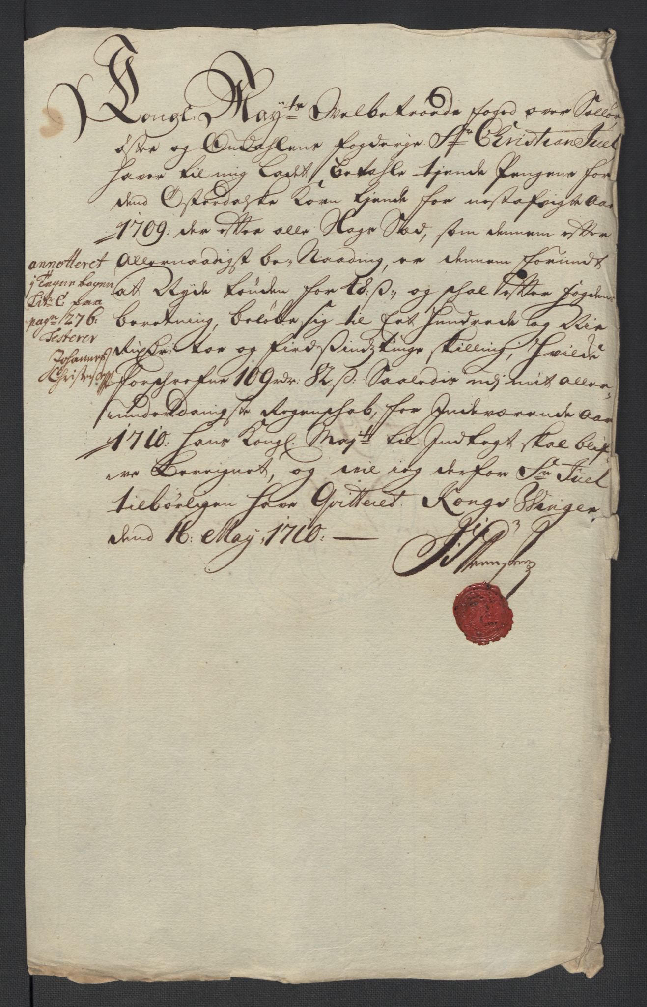 Rentekammeret inntil 1814, Reviderte regnskaper, Fogderegnskap, AV/RA-EA-4092/R13/L0846: Fogderegnskap Solør, Odal og Østerdal, 1709, s. 287