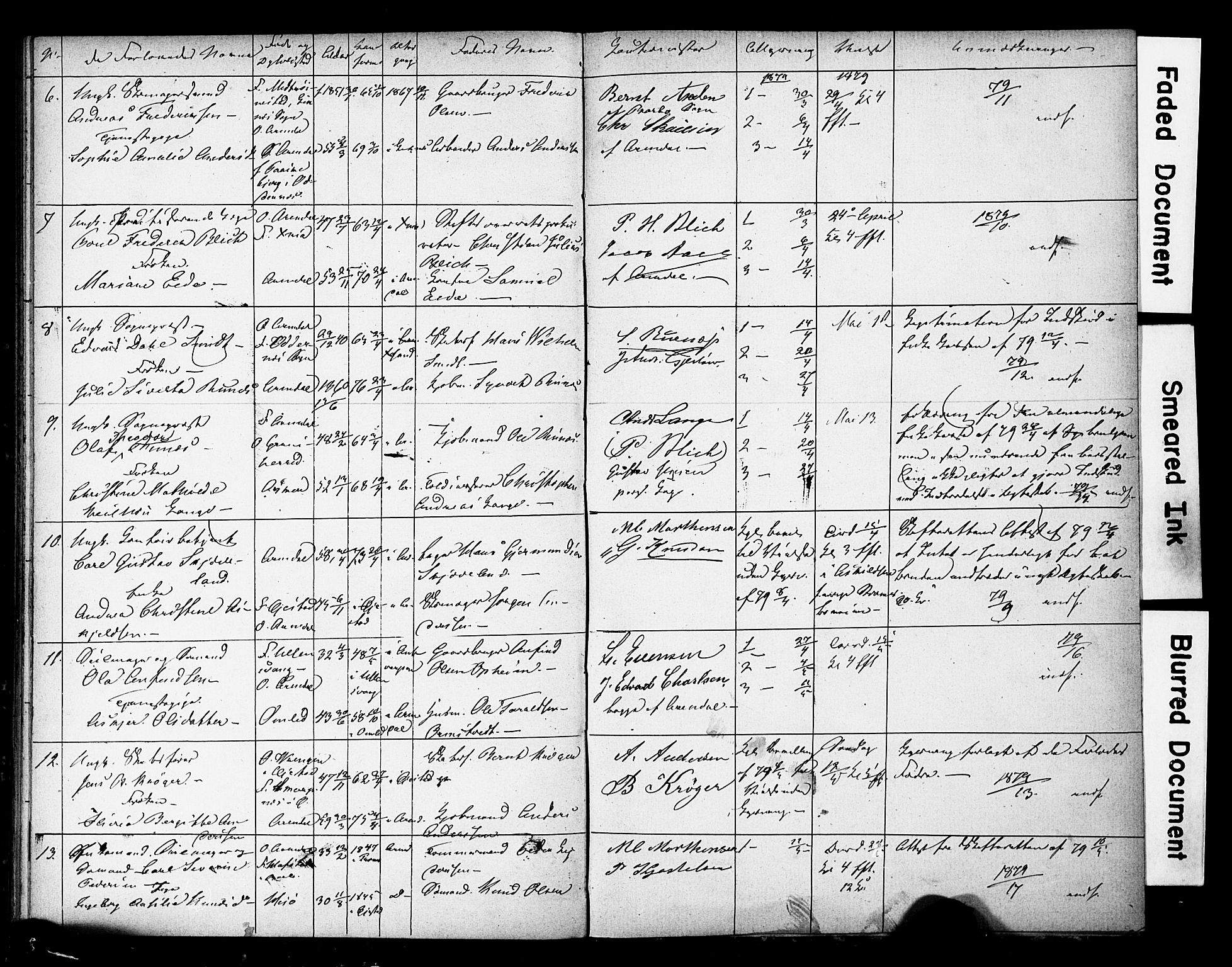 Arendal sokneprestkontor, Trefoldighet, AV/SAK-1111-0040/F/Fe/L0003: Lysningsprotokoll nr. A VI 3, 1872-1879