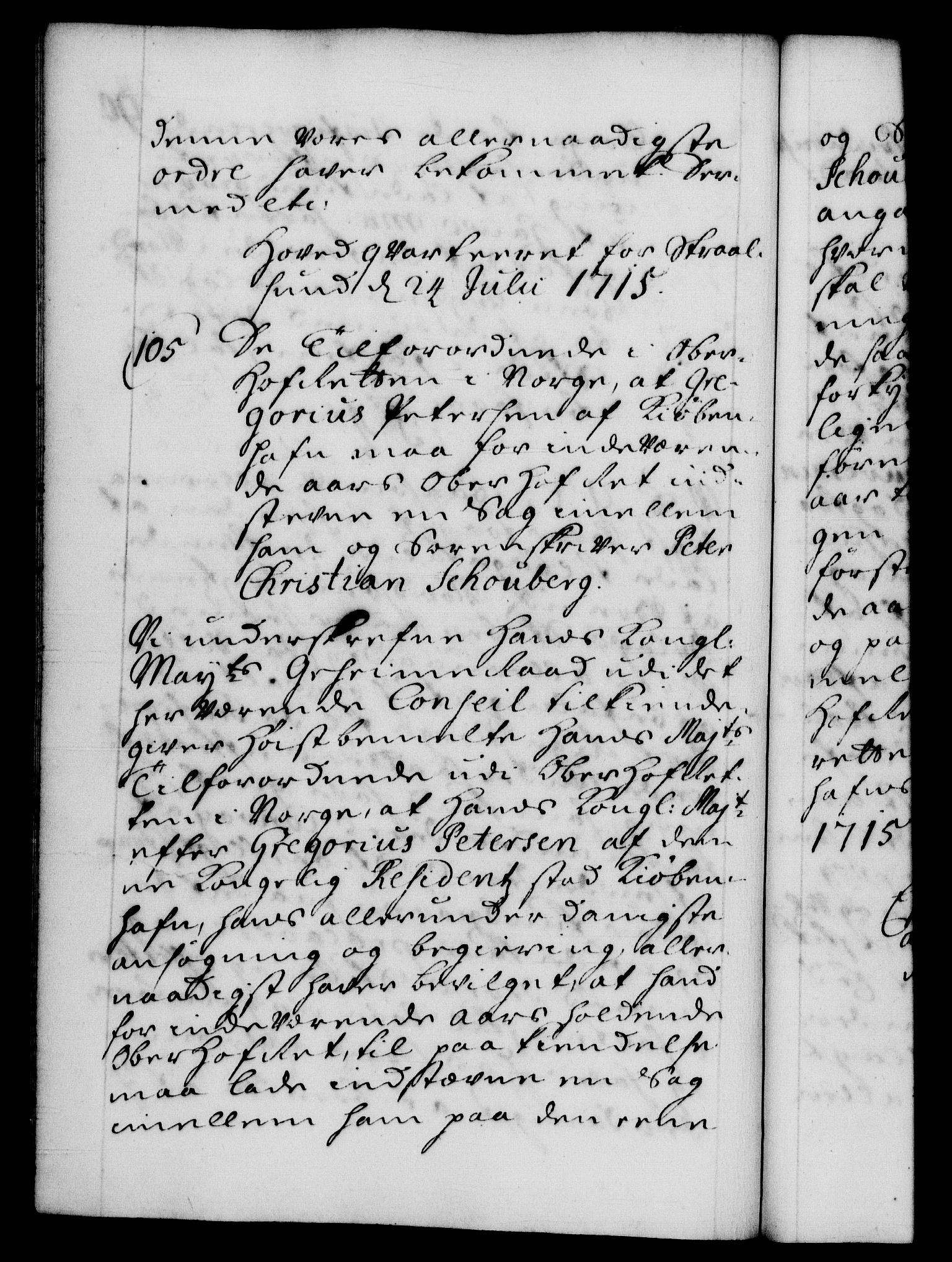 Danske Kanselli 1572-1799, AV/RA-EA-3023/F/Fc/Fca/Fcab/L0020: Norske tegnelser, 1715-1718, s. 90b