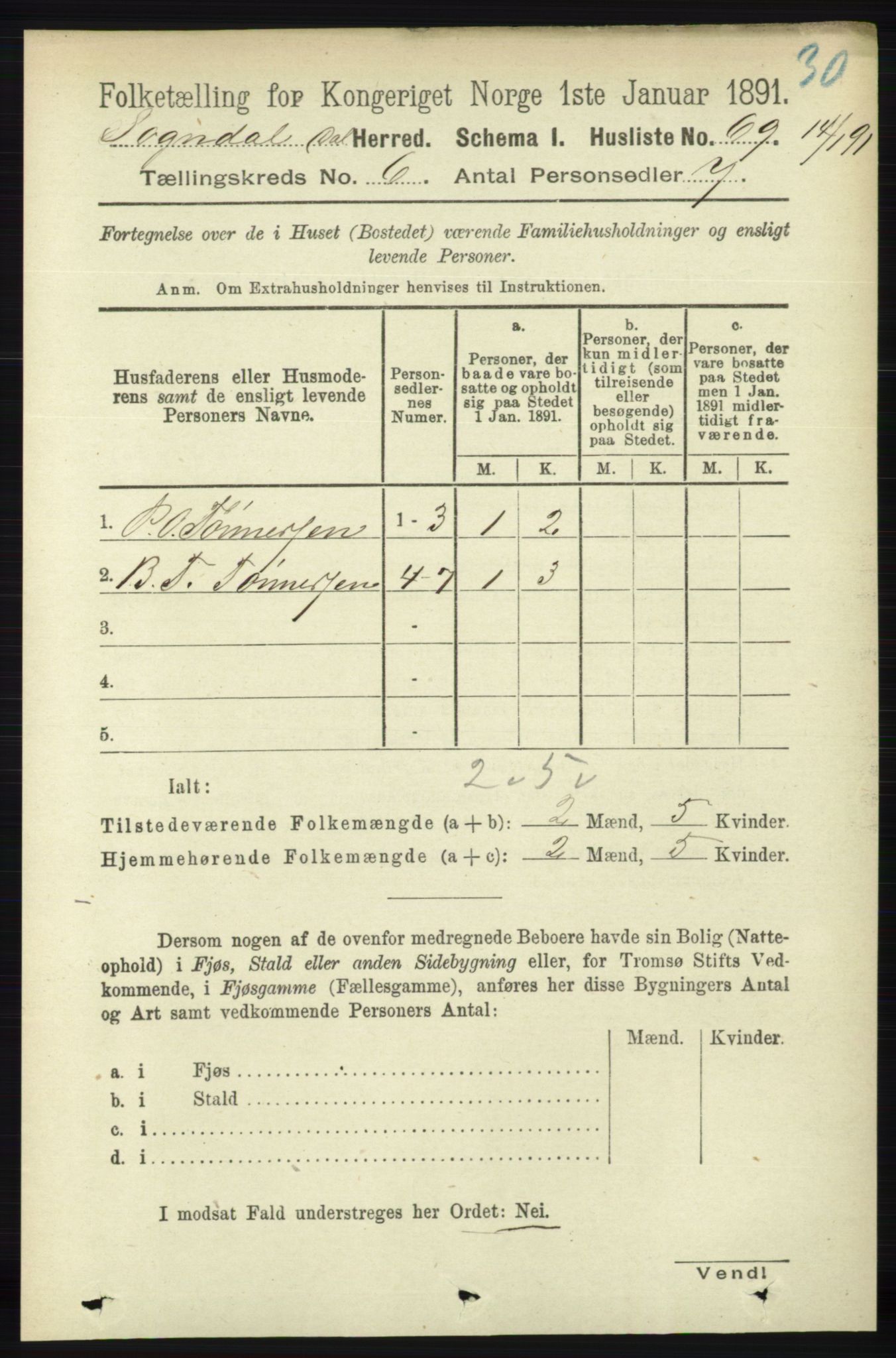 RA, Folketelling 1891 for 1111 Sokndal herred, 1891, s. 1638