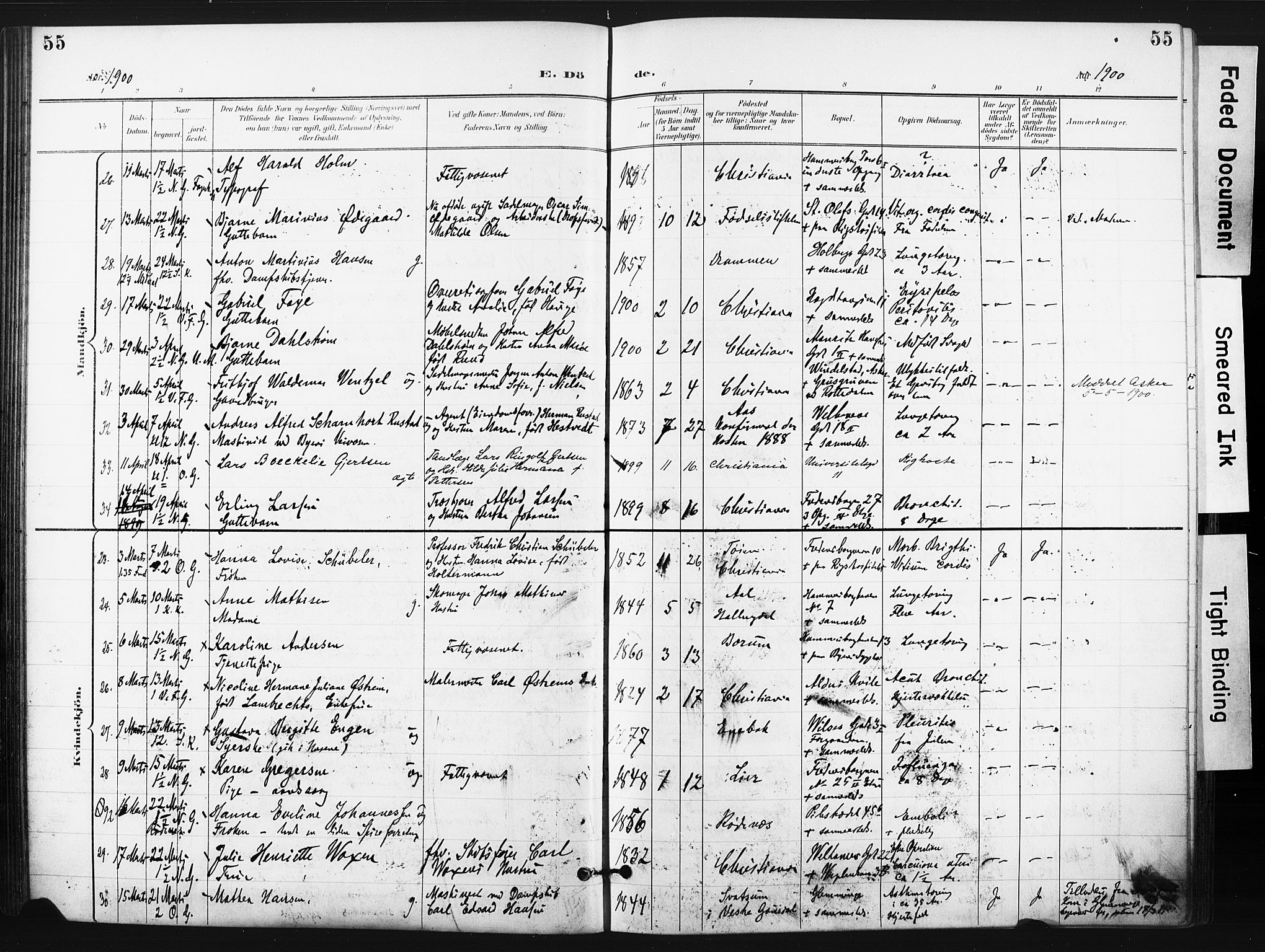 Trefoldighet prestekontor Kirkebøker, AV/SAO-A-10882/F/Fd/L0004: Ministerialbok nr. IV 4, 1897-1912, s. 55