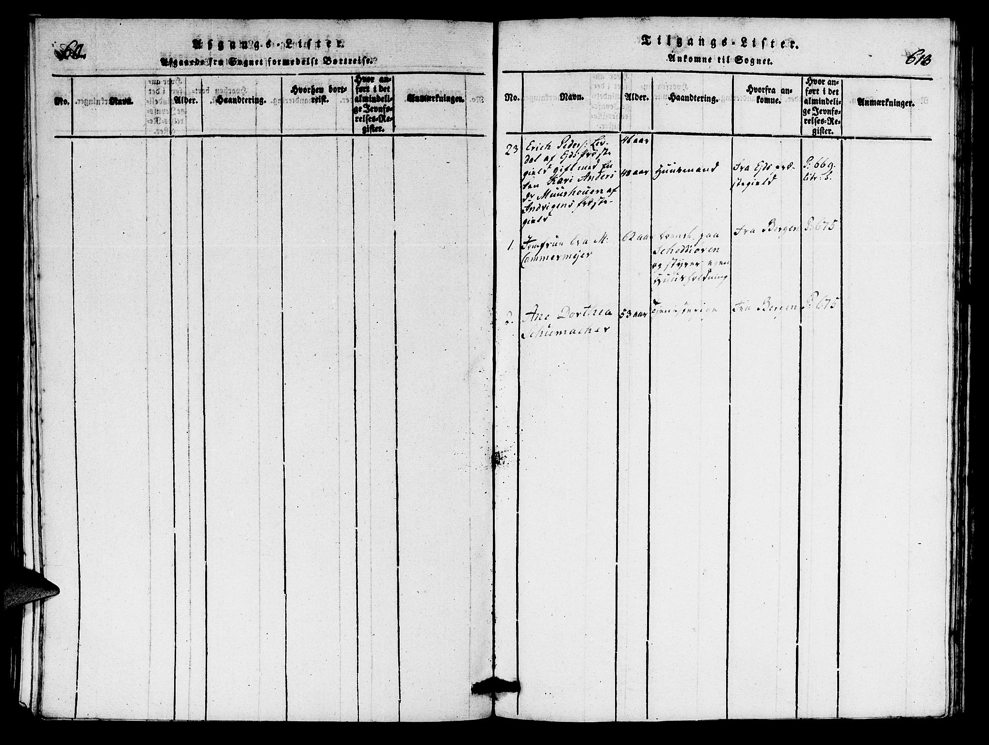 Innvik sokneprestembete, AV/SAB-A-80501: Klokkerbok nr. A 1, 1816-1820, s. 612-613