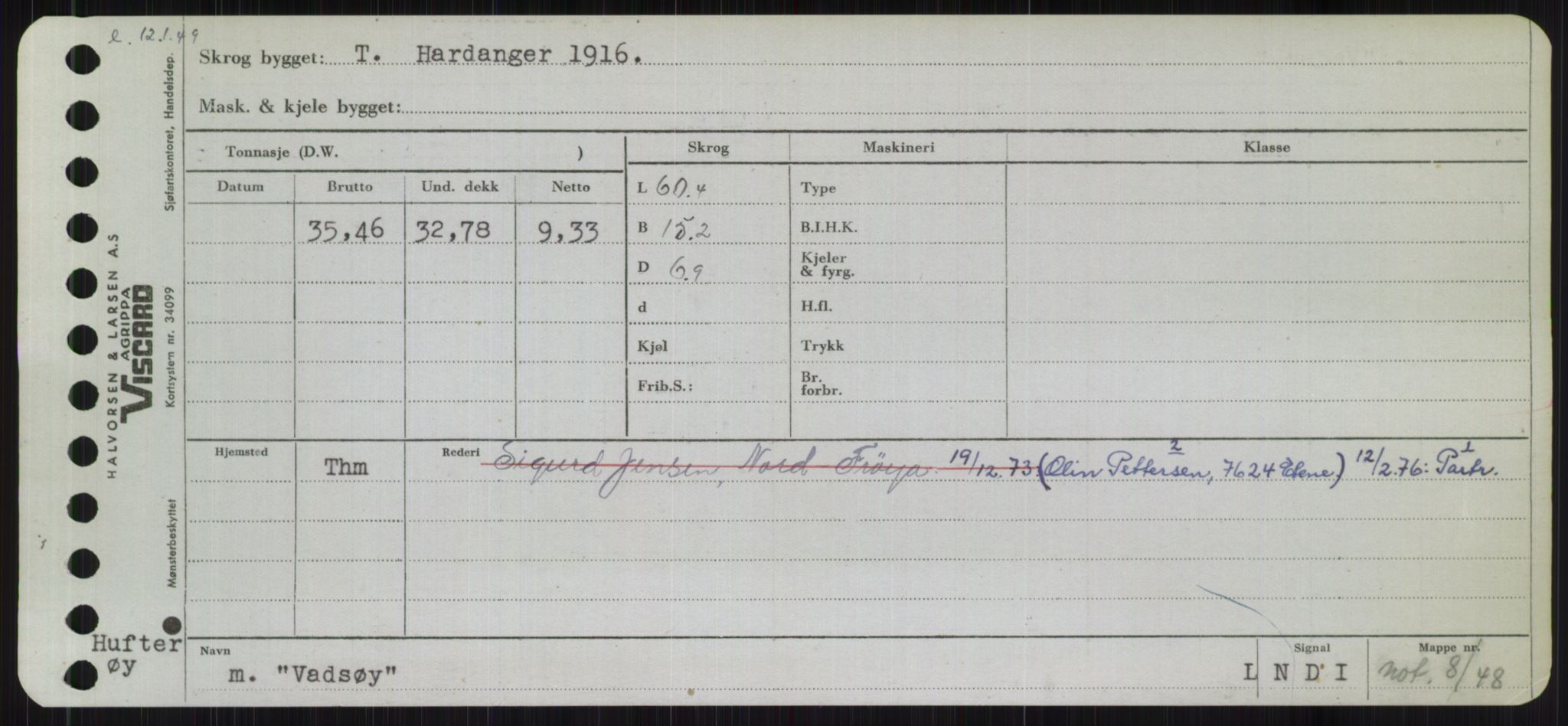 Sjøfartsdirektoratet med forløpere, Skipsmålingen, RA/S-1627/H/Ha/L0006/0002: Fartøy, Sver-Å / Fartøy, U-Å, s. 97