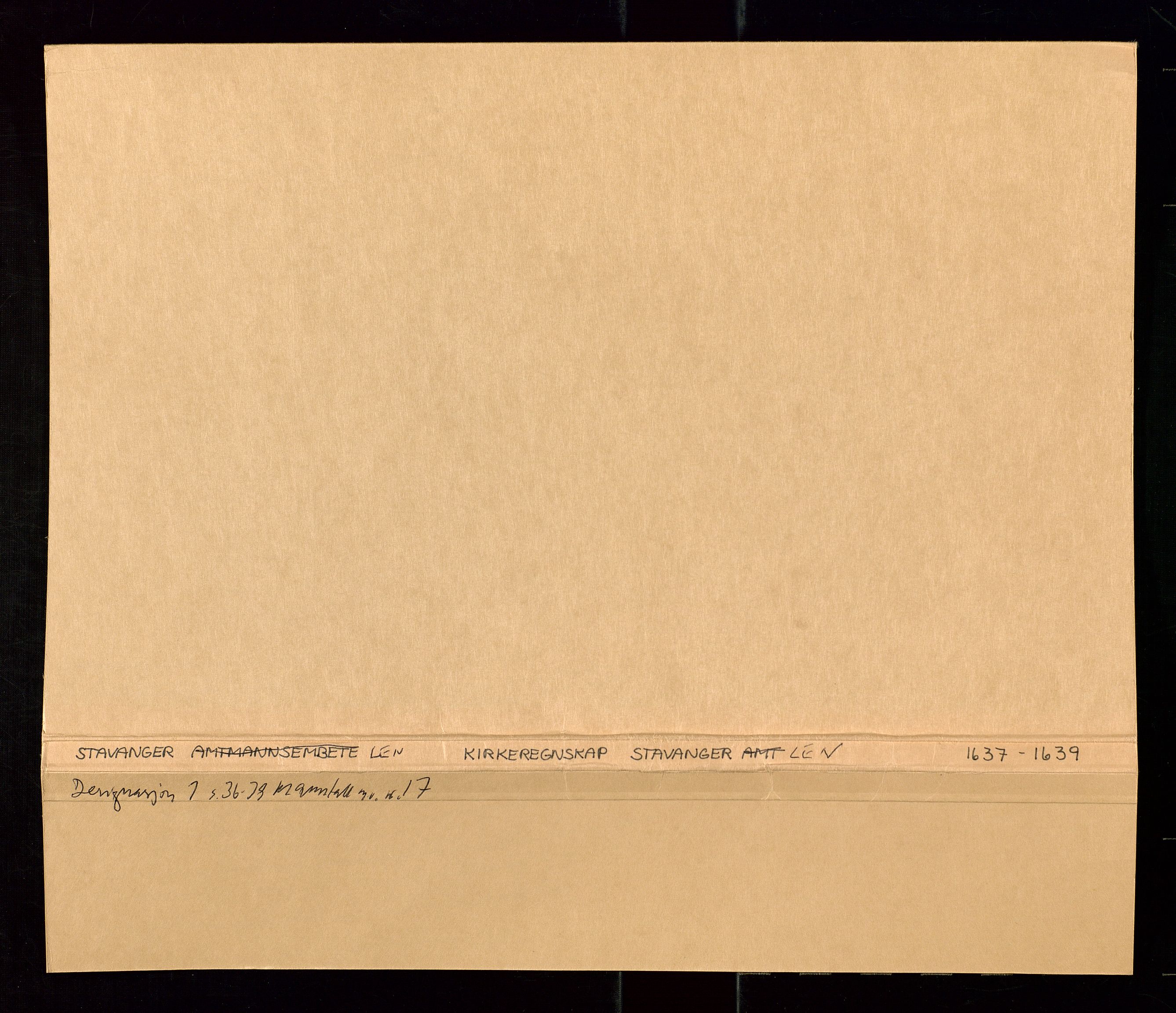 Stavanger len, AV/SAST-A-101870/Ob/L0019: Kirkeregnskaper, 1632-1641, s. 97