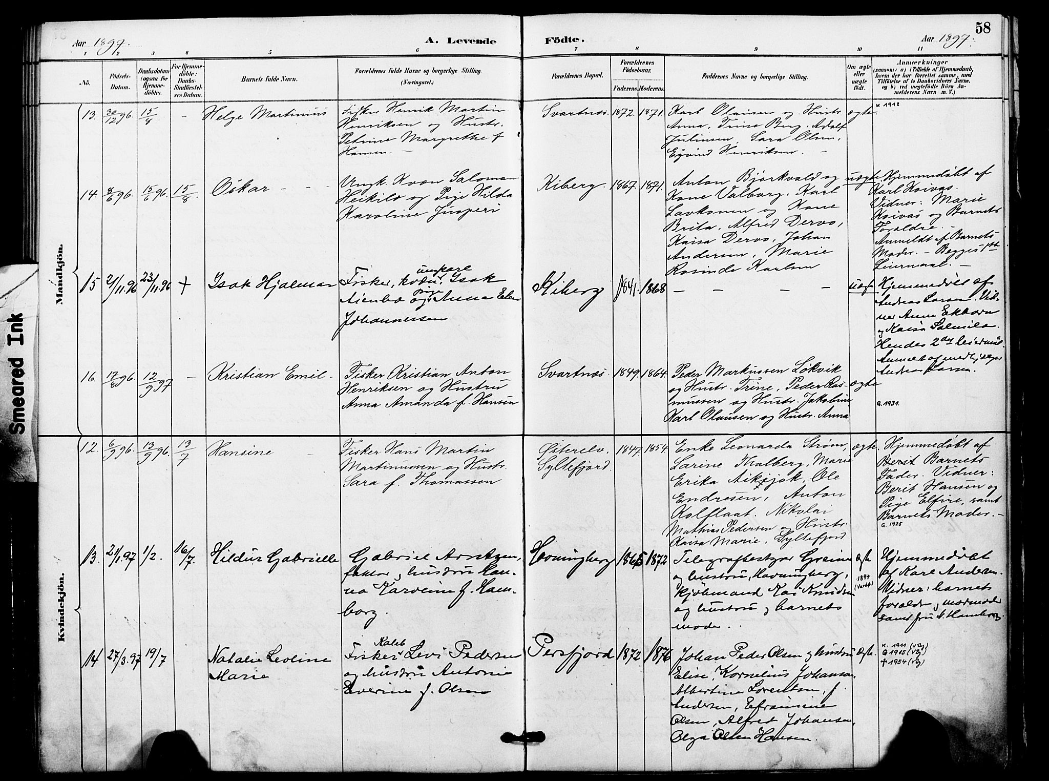 Vardø sokneprestkontor, AV/SATØ-S-1332/H/Ha/L0009kirke: Ministerialbok nr. 9, 1887-1898, s. 58