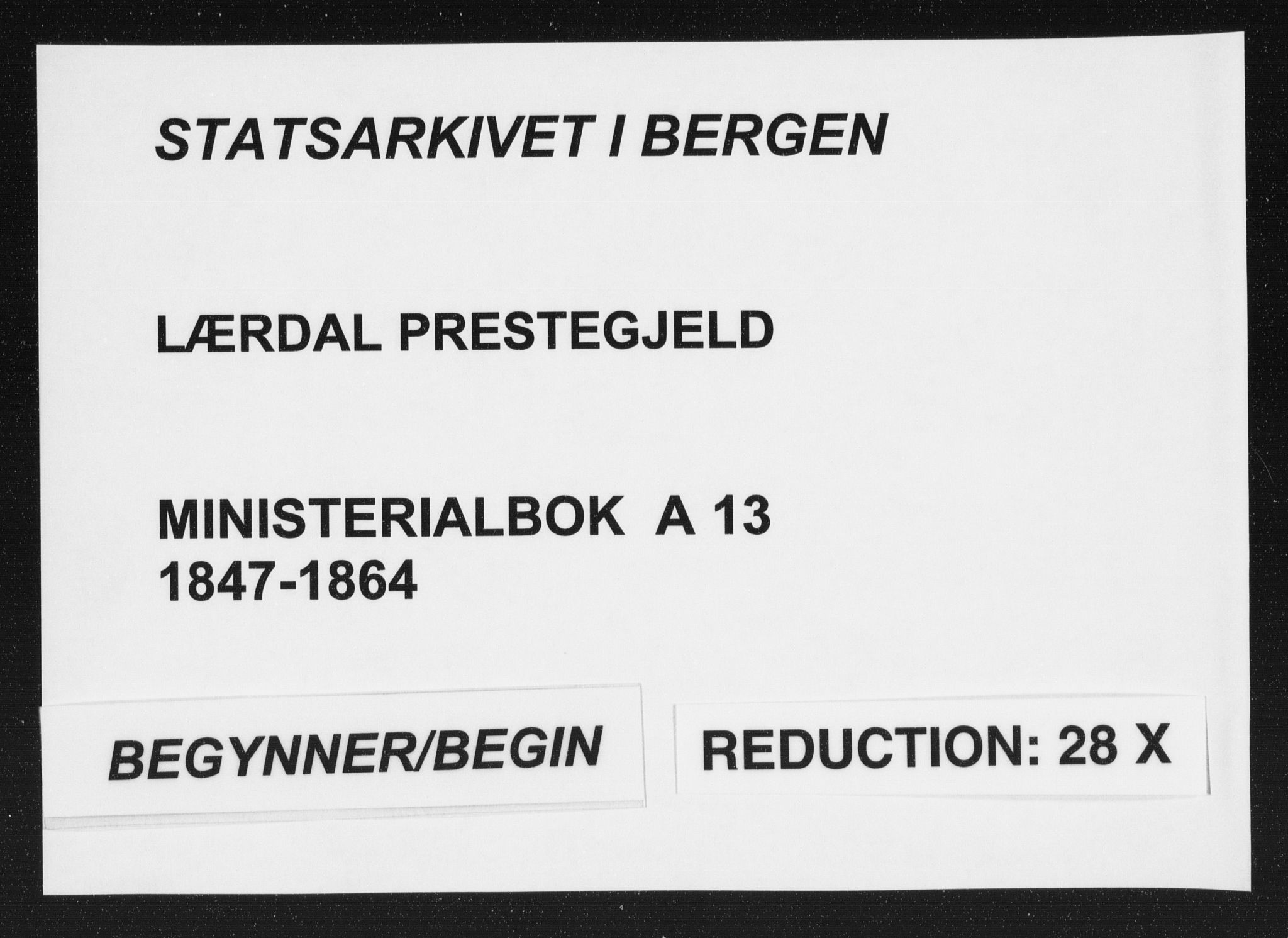 Lærdal sokneprestembete, AV/SAB-A-81201: Ministerialbok nr. A 13, 1847-1864
