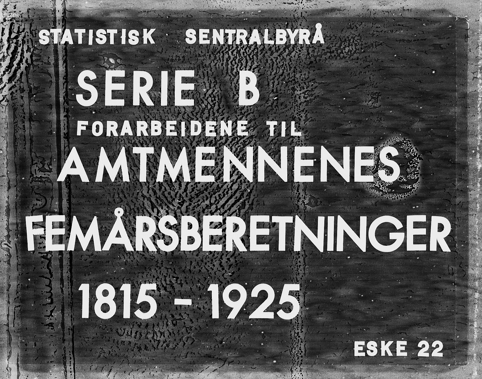 Statistisk sentralbyrå, Næringsøkonomiske emner, Generelt - Amtmennenes femårsberetninger, RA/S-2233/F/Fa/L0022: --, 1865-1870, s. 1