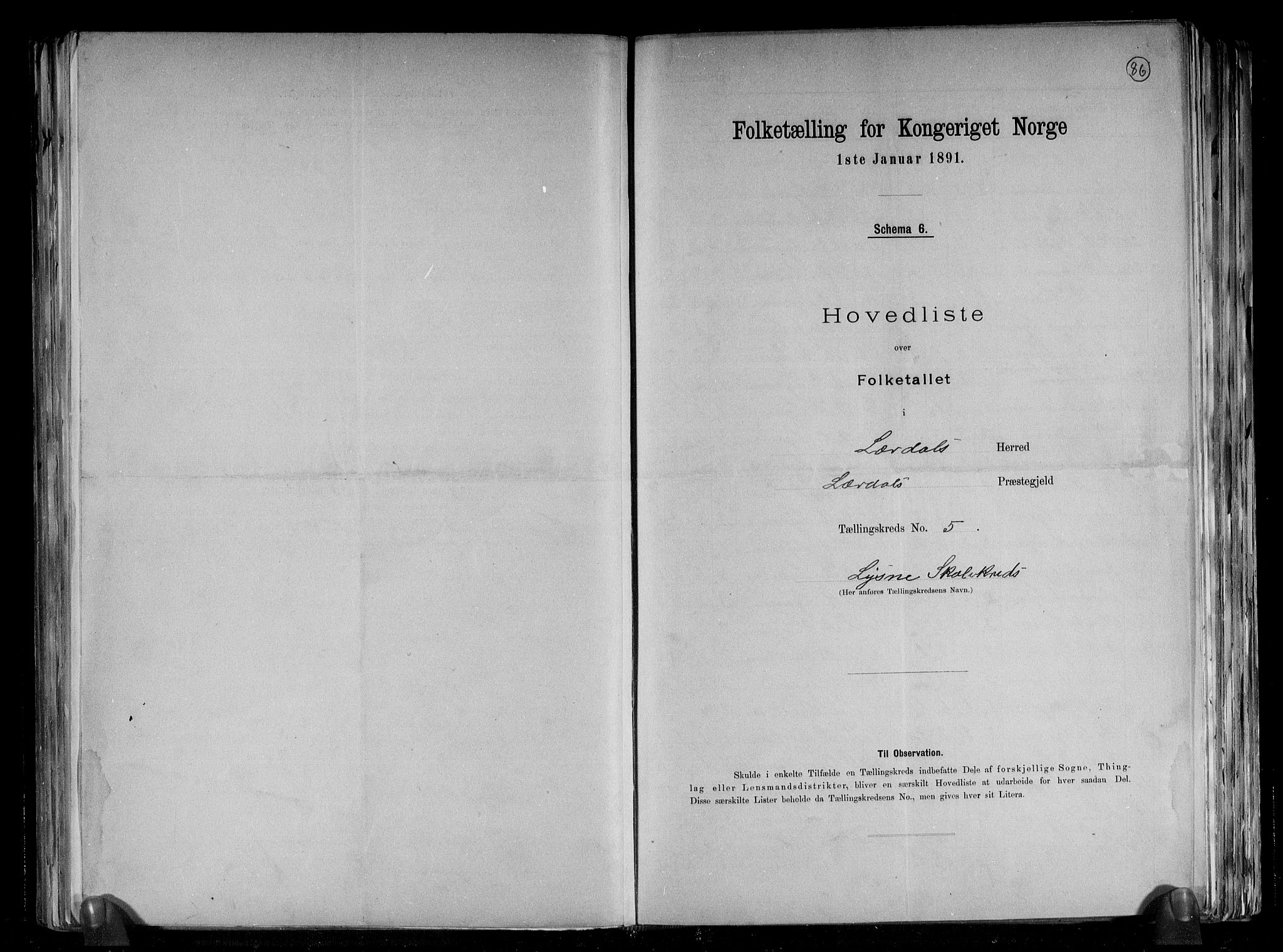 RA, Folketelling 1891 for 1422 Lærdal herred, 1891, s. 4