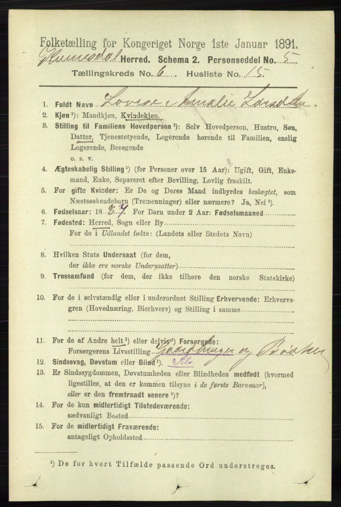 RA, Folketelling 1891 for 1037 Kvinesdal herred, 1891, s. 2182