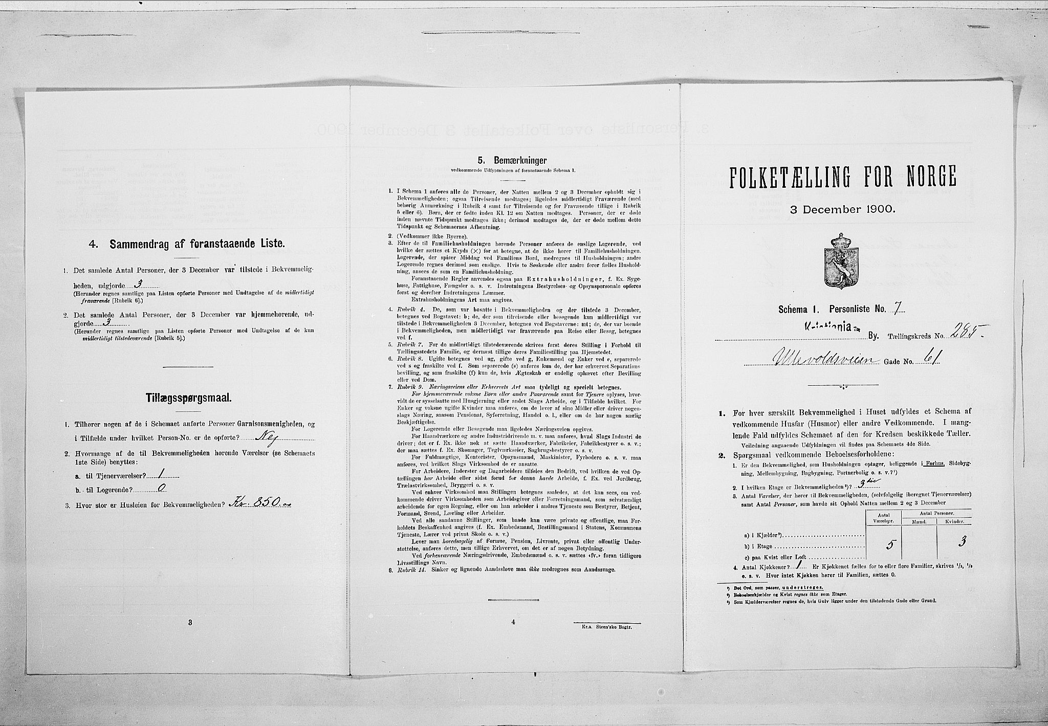 SAO, Folketelling 1900 for 0301 Kristiania kjøpstad, 1900, s. 107346