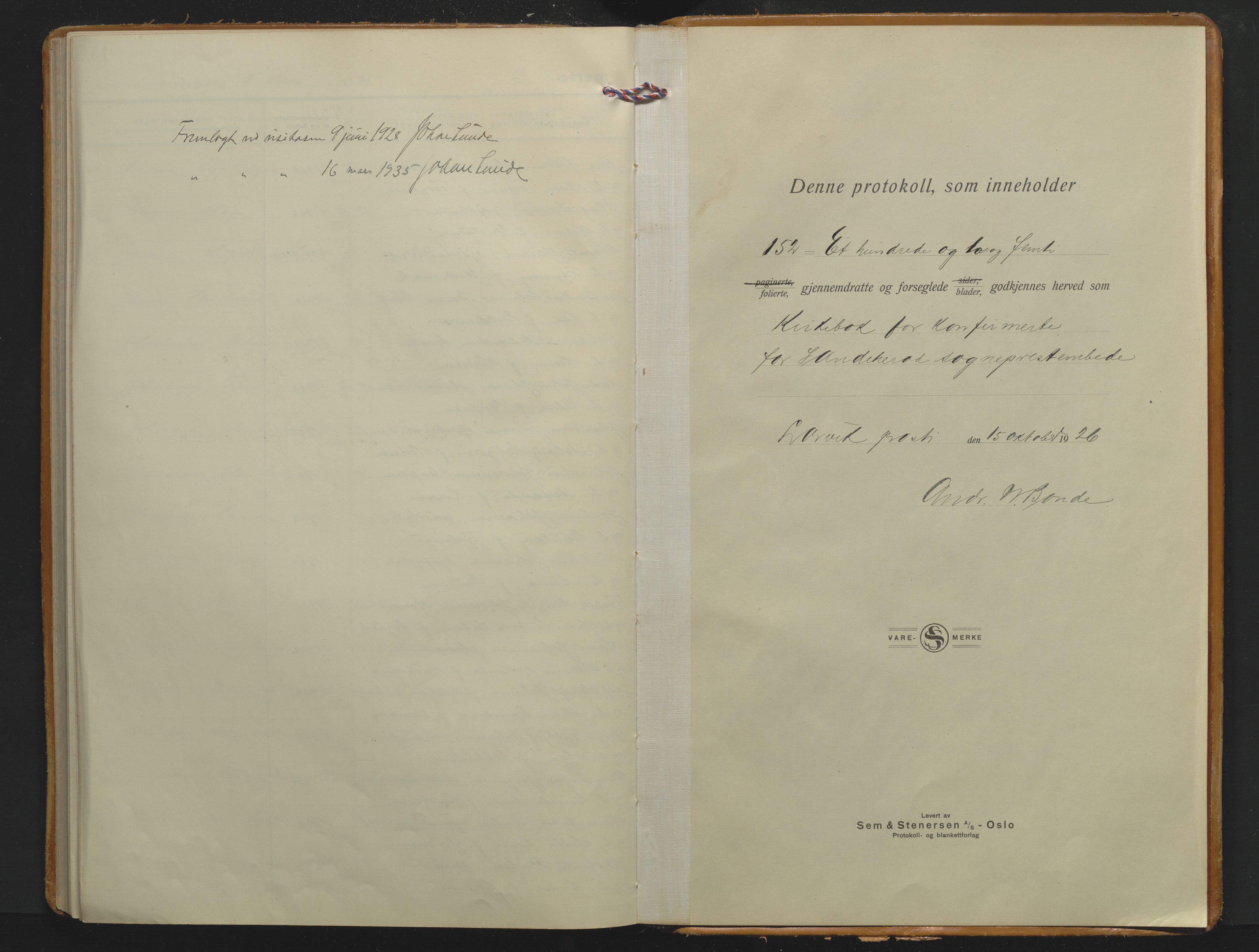 Sandar kirkebøker, AV/SAKO-A-243/F/Fa/L0024: Ministerialbok nr. 24, 1926-1935
