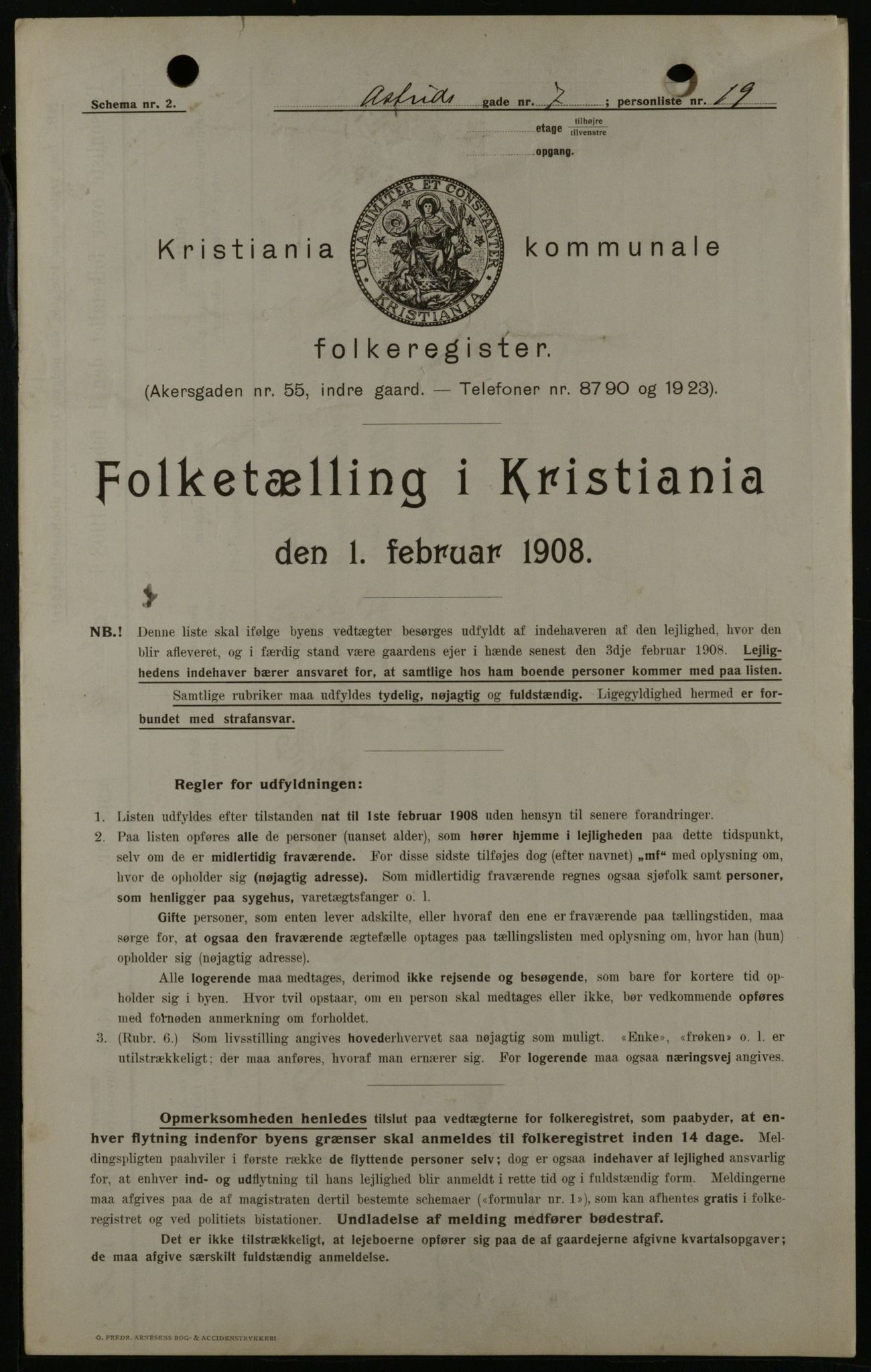 OBA, Kommunal folketelling 1.2.1908 for Kristiania kjøpstad, 1908, s. 15952