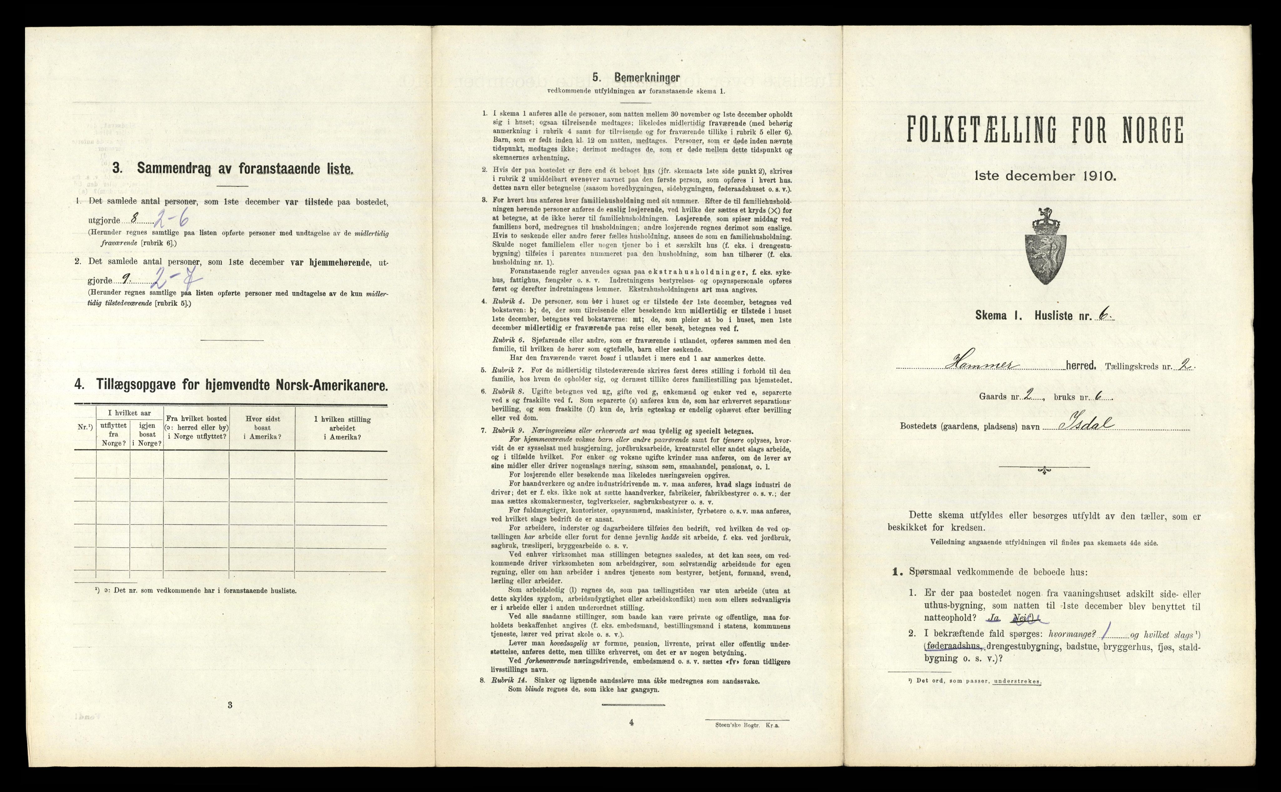 RA, Folketelling 1910 for 1254 Hamre herred, 1910, s. 84
