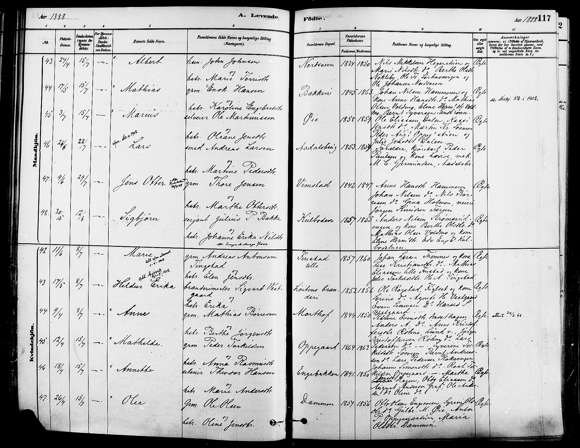 Løten prestekontor, AV/SAH-PREST-022/K/Ka/L0009: Ministerialbok nr. 9, 1878-1891, s. 117