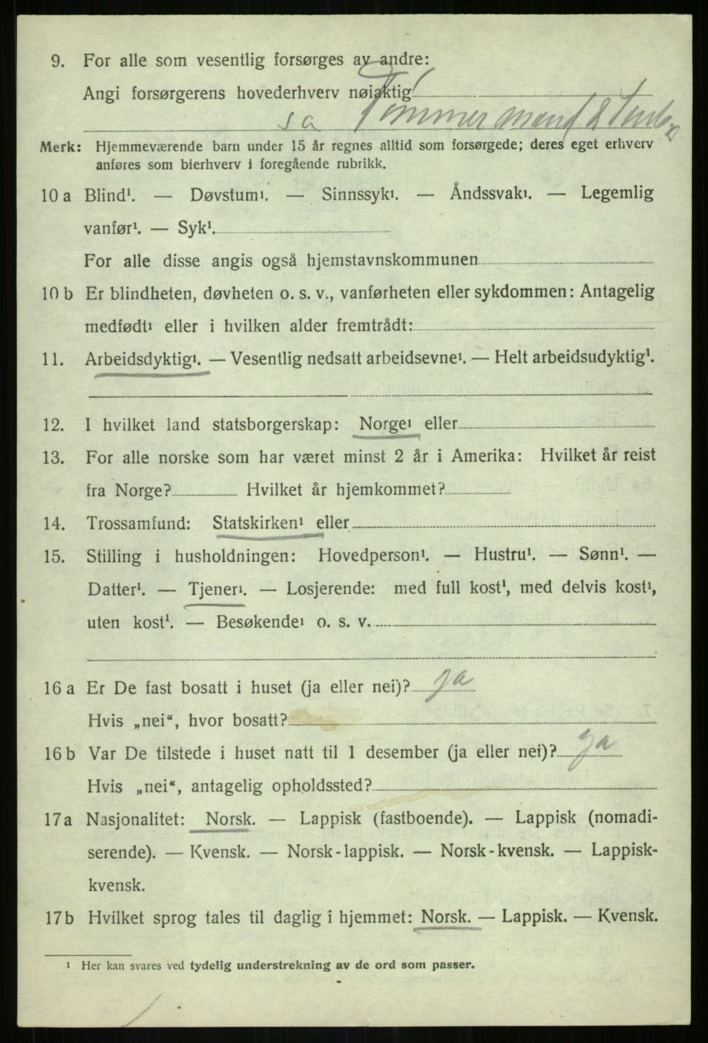 SATØ, Folketelling 1920 for 1931 Lenvik herred, 1920, s. 14101