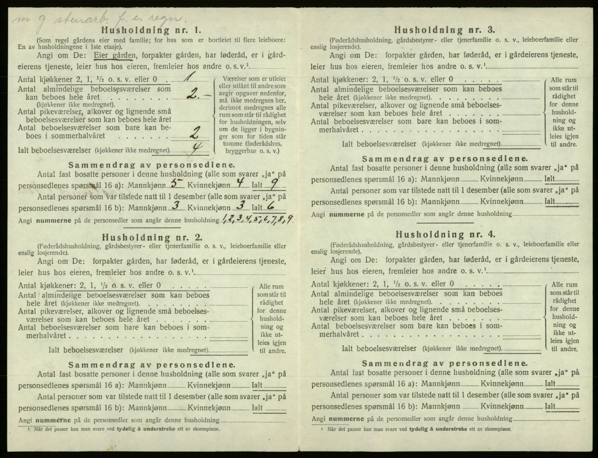 SAB, Folketelling 1920 for 1243 Os herred, 1920, s. 142