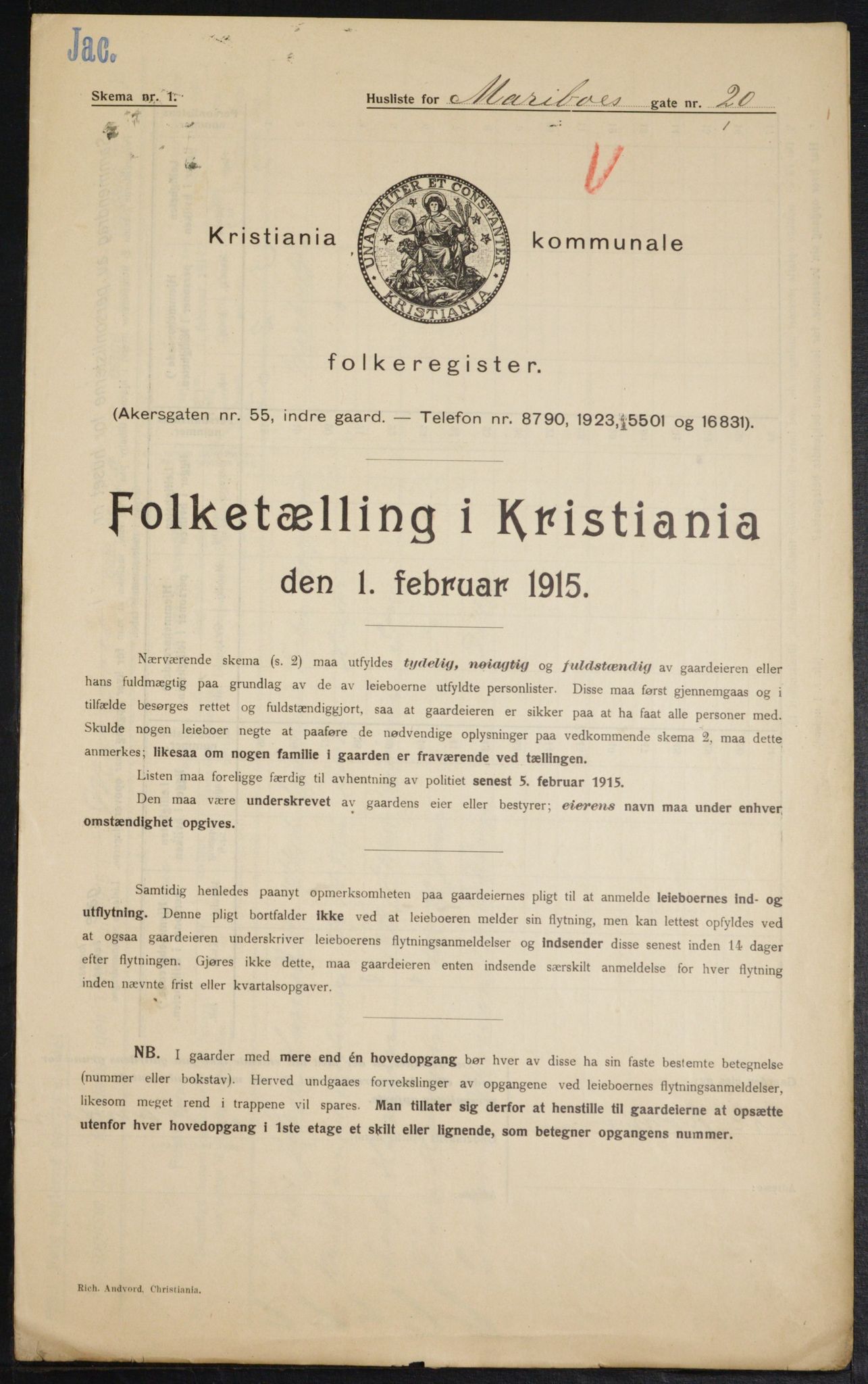 OBA, Kommunal folketelling 1.2.1915 for Kristiania, 1915, s. 59971