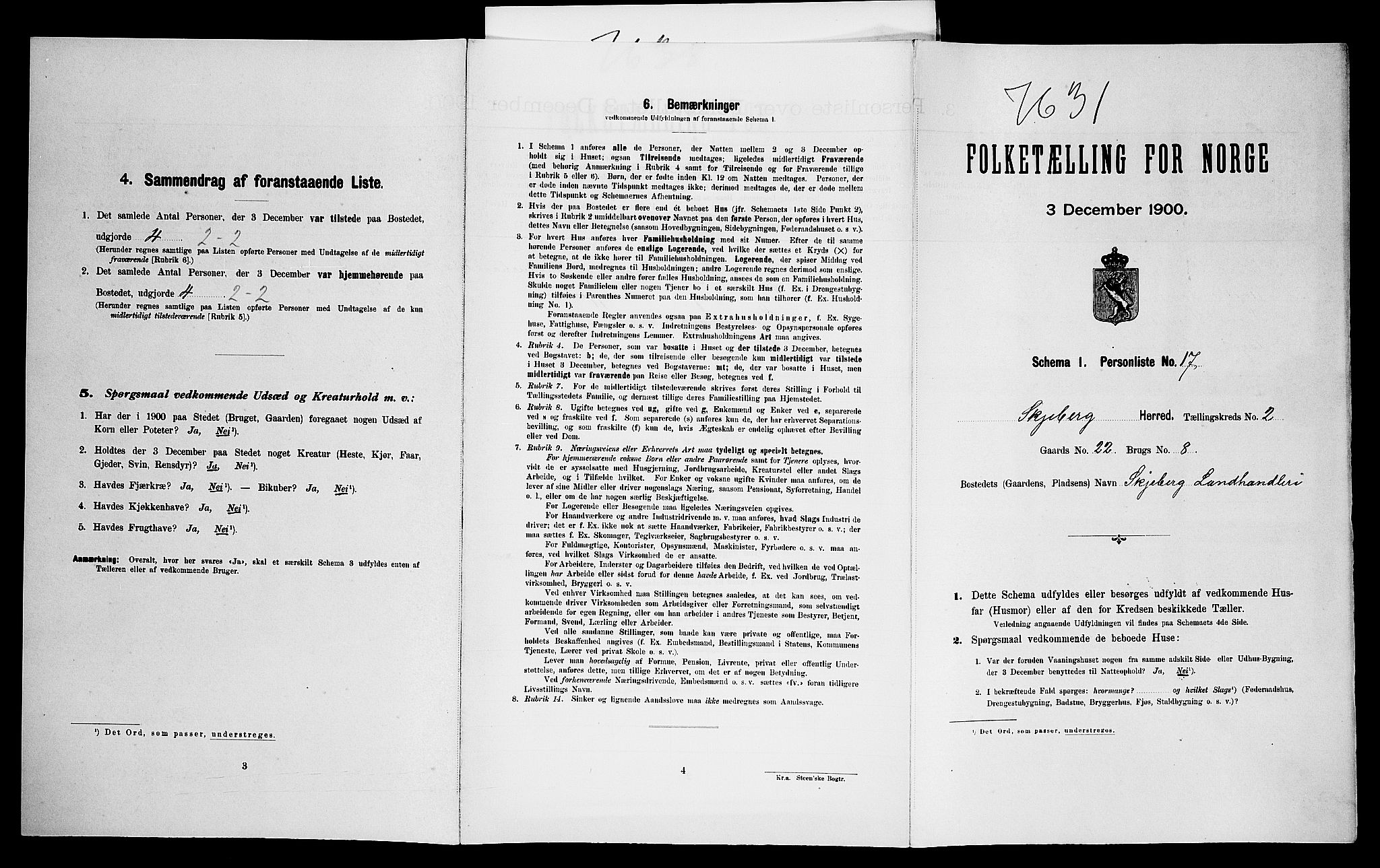 SAO, Folketelling 1900 for 0115 Skjeberg herred, 1900, s. 518
