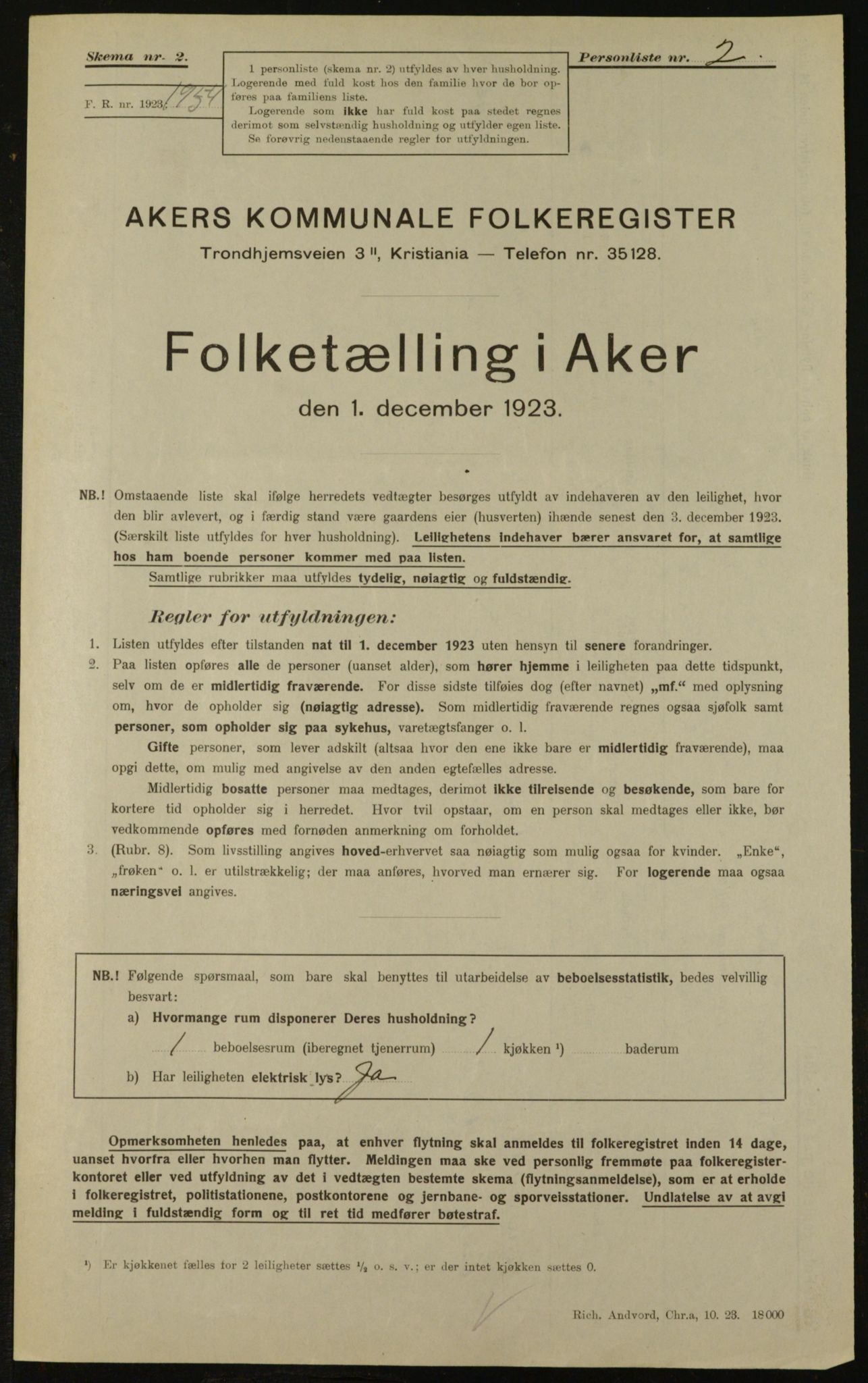 , Kommunal folketelling 1.12.1923 for Aker, 1923, s. 34905