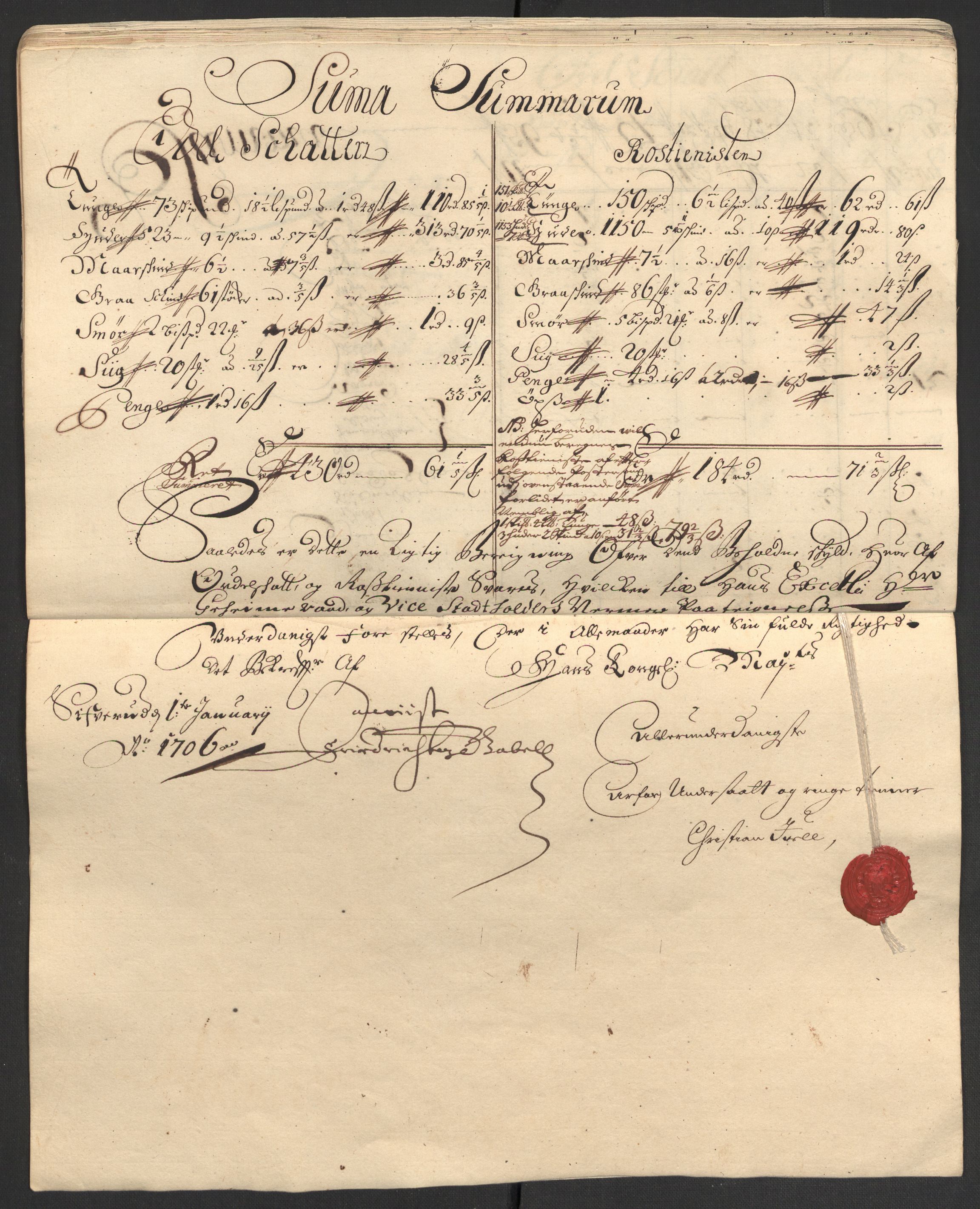 Rentekammeret inntil 1814, Reviderte regnskaper, Fogderegnskap, AV/RA-EA-4092/R13/L0843: Fogderegnskap Solør, Odal og Østerdal, 1705-1706, s. 176