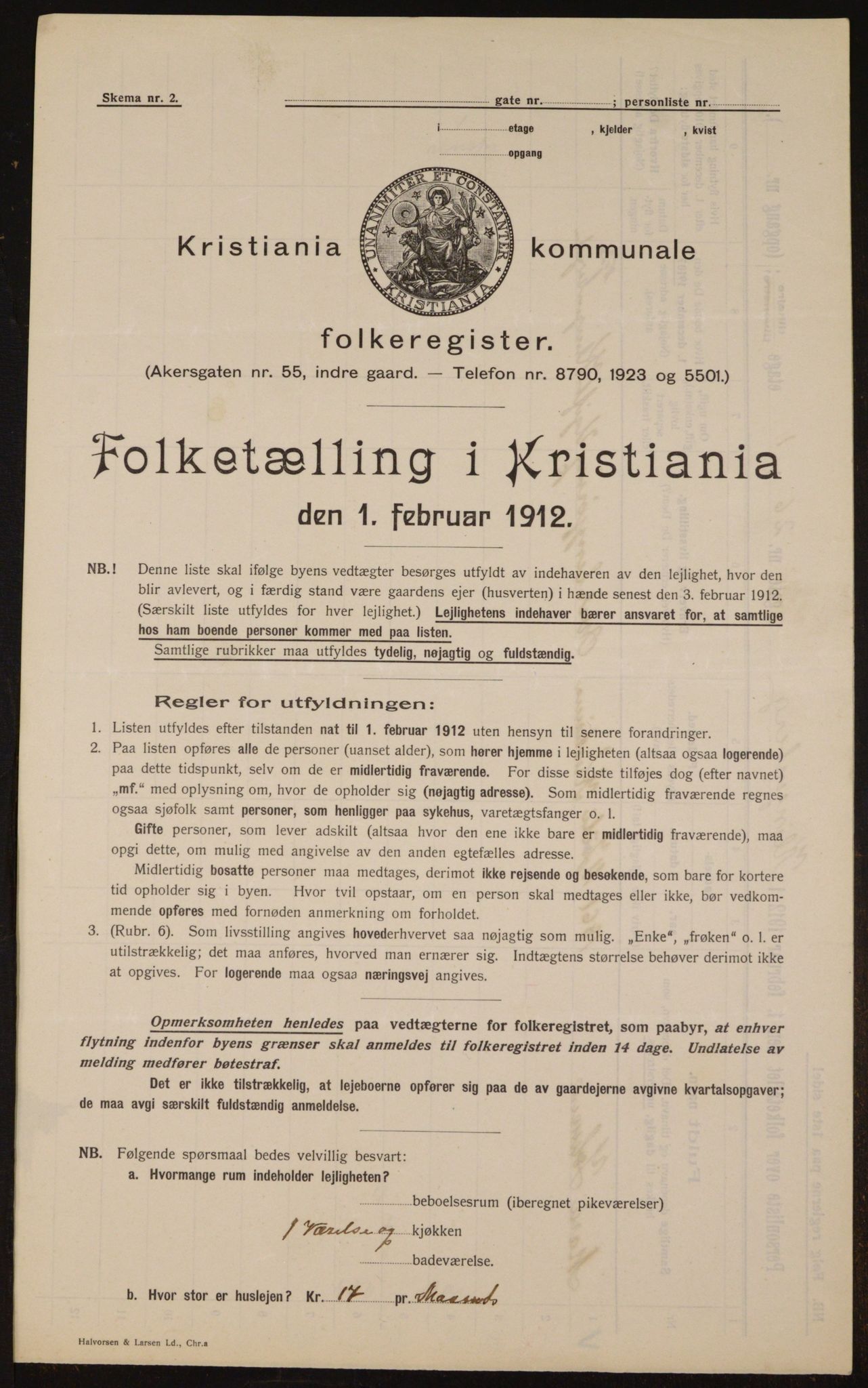 OBA, Kommunal folketelling 1.2.1912 for Kristiania, 1912, s. 52303