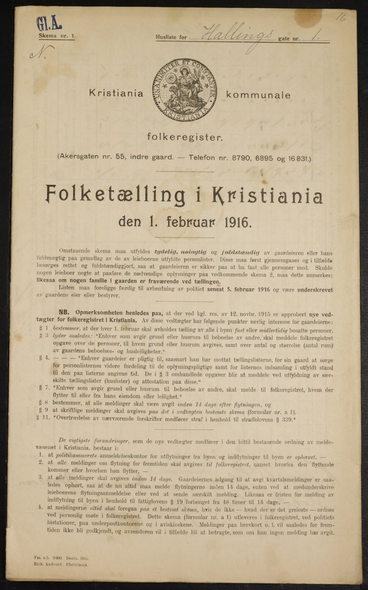 OBA, Kommunal folketelling 1.2.1916 for Kristiania, 1916, s. 34580