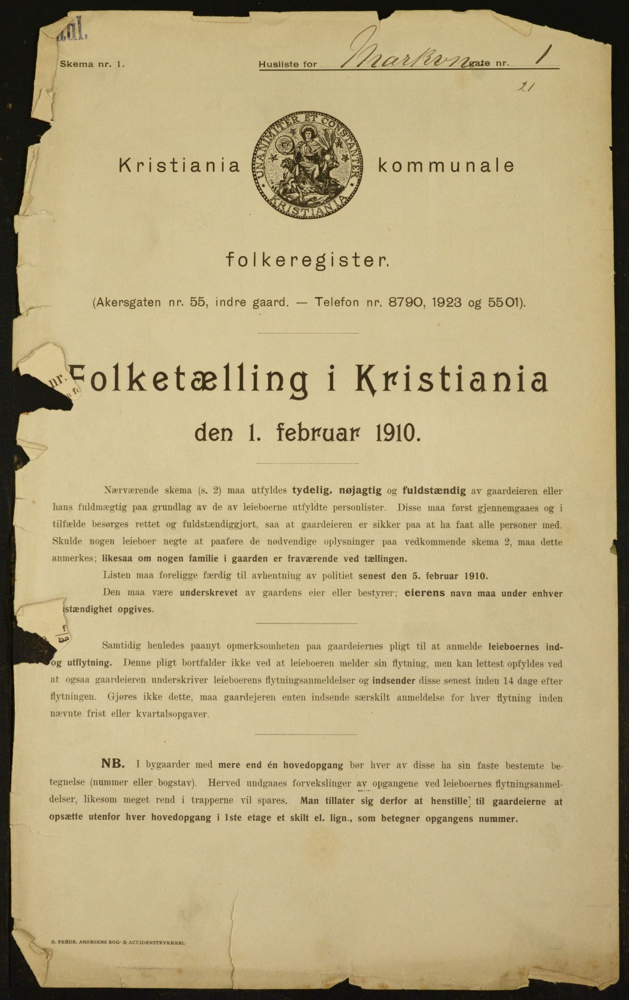 OBA, Kommunal folketelling 1.2.1910 for Kristiania, 1910, s. 60860