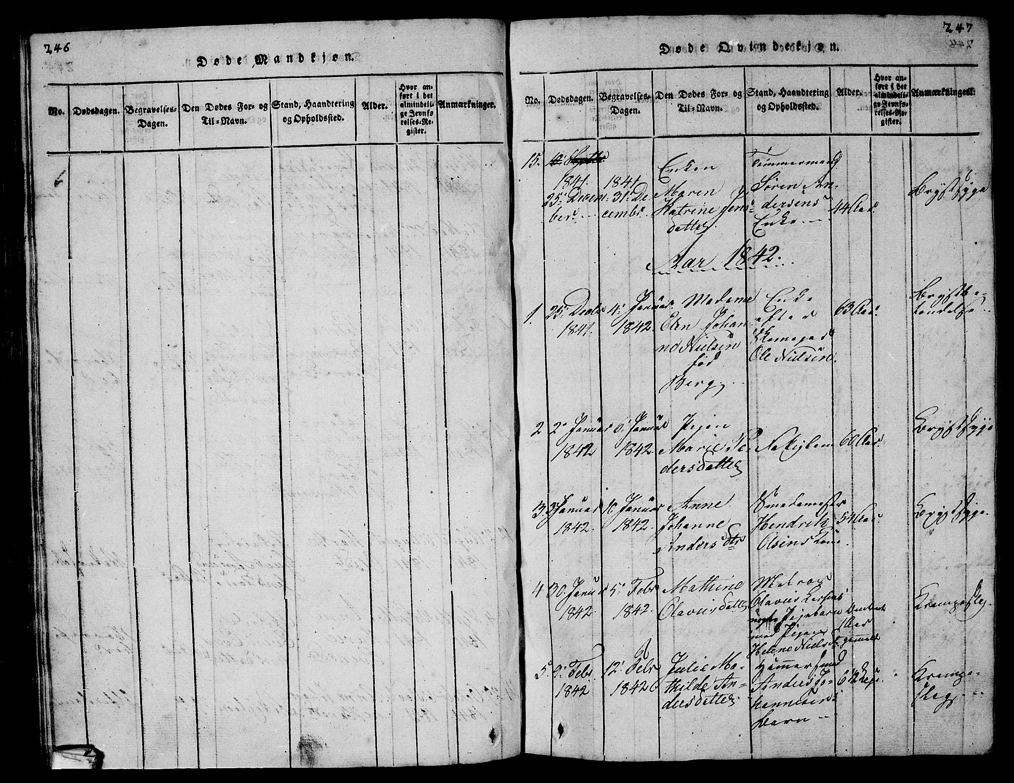 Larvik kirkebøker, AV/SAKO-A-352/G/Gb/L0001: Klokkerbok nr. II 1, 1818-1843, s. 246-247