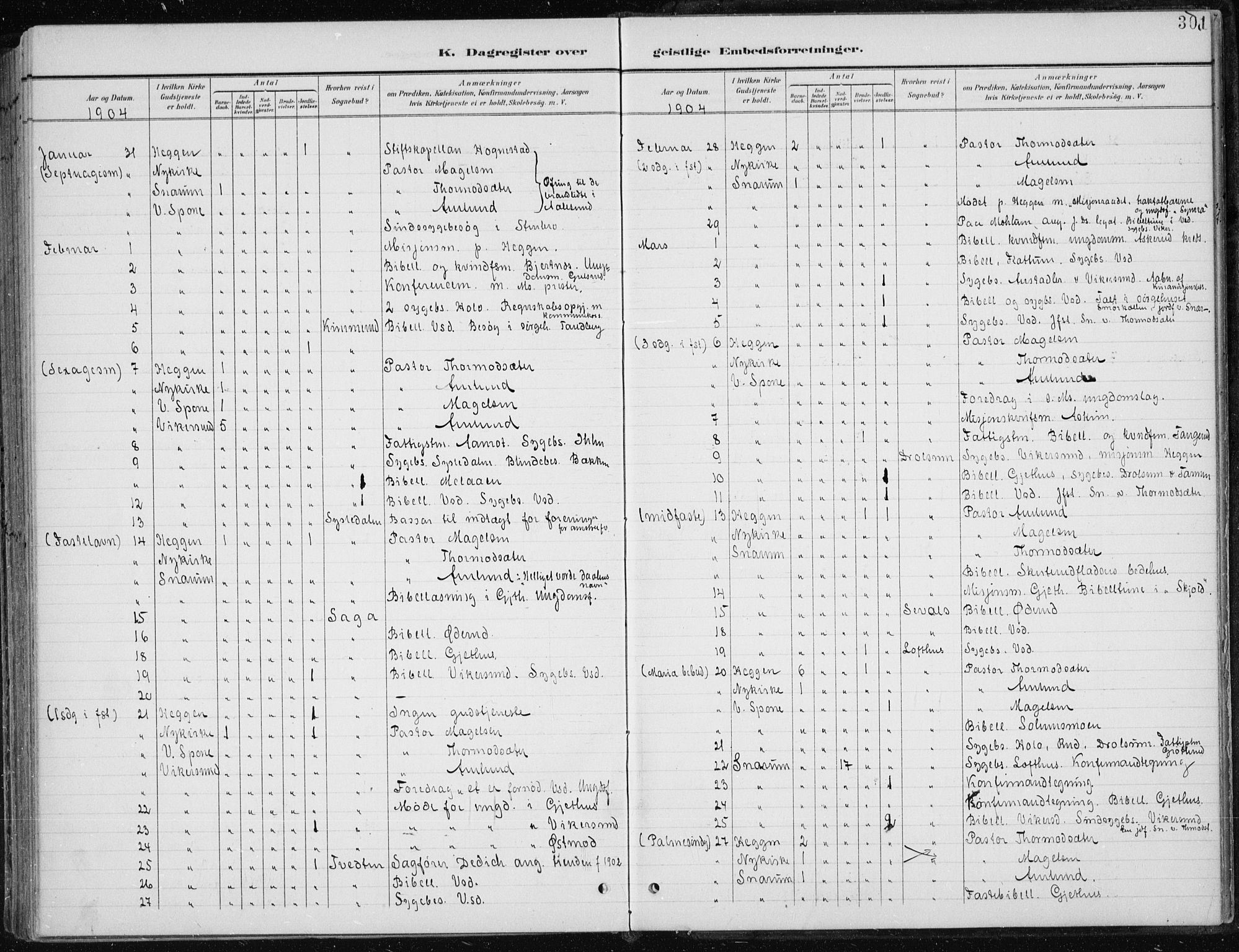 Modum kirkebøker, AV/SAKO-A-234/F/Fa/L0013: Ministerialbok nr. 13, 1899-1907, s. 301