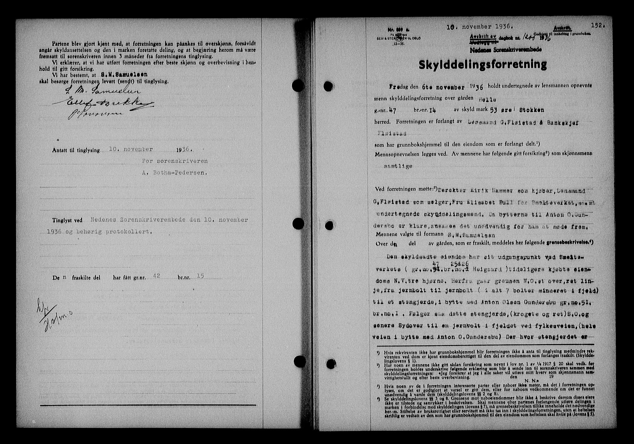 Nedenes sorenskriveri, AV/SAK-1221-0006/G/Gb/Gba/L0043: Pantebok nr. 39, 1936-1937, Dagboknr: 1200/1936