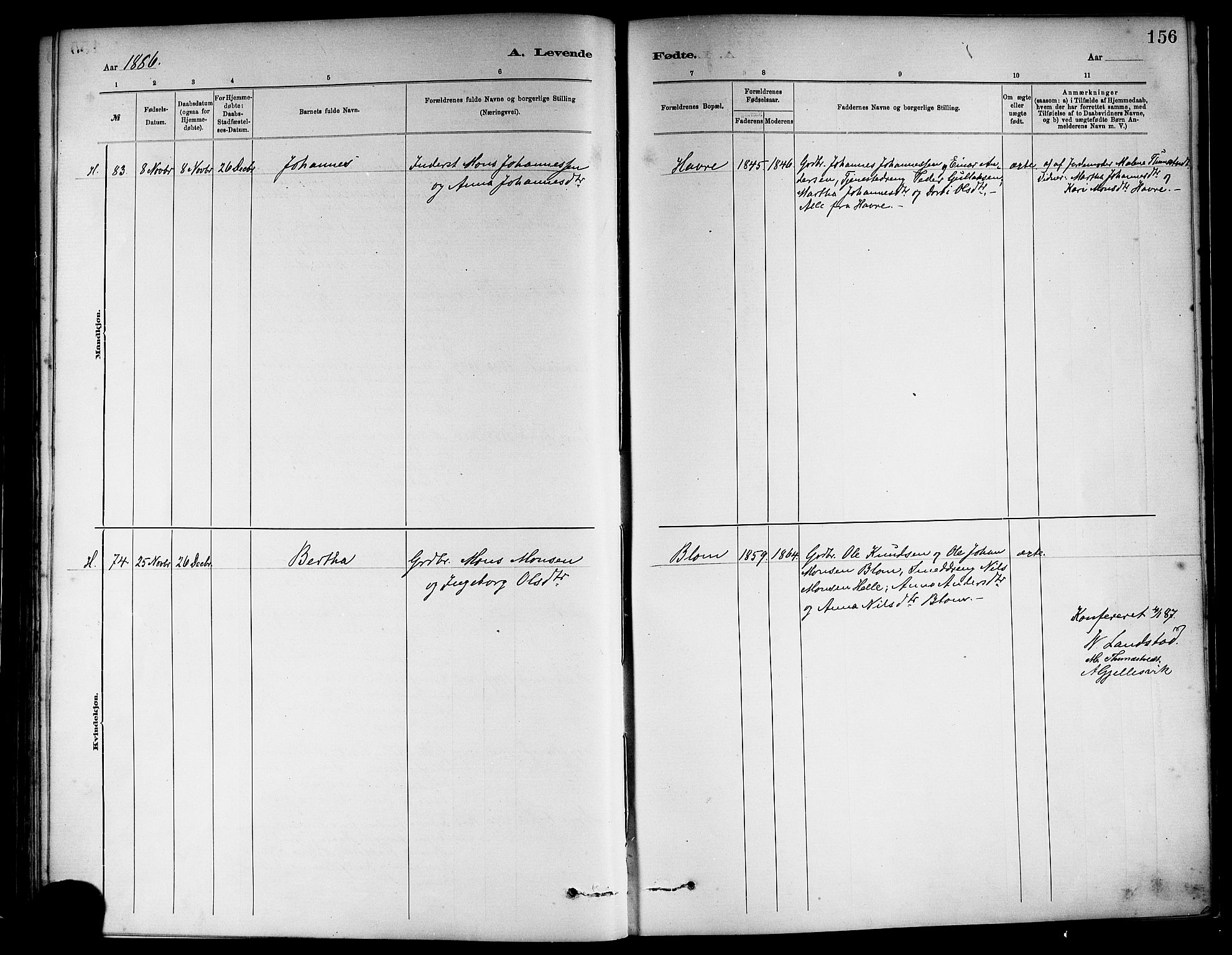 Haus sokneprestembete, SAB/A-75601/H/Haa: Ministerialbok nr. A 19I, 1878-1886, s. 156