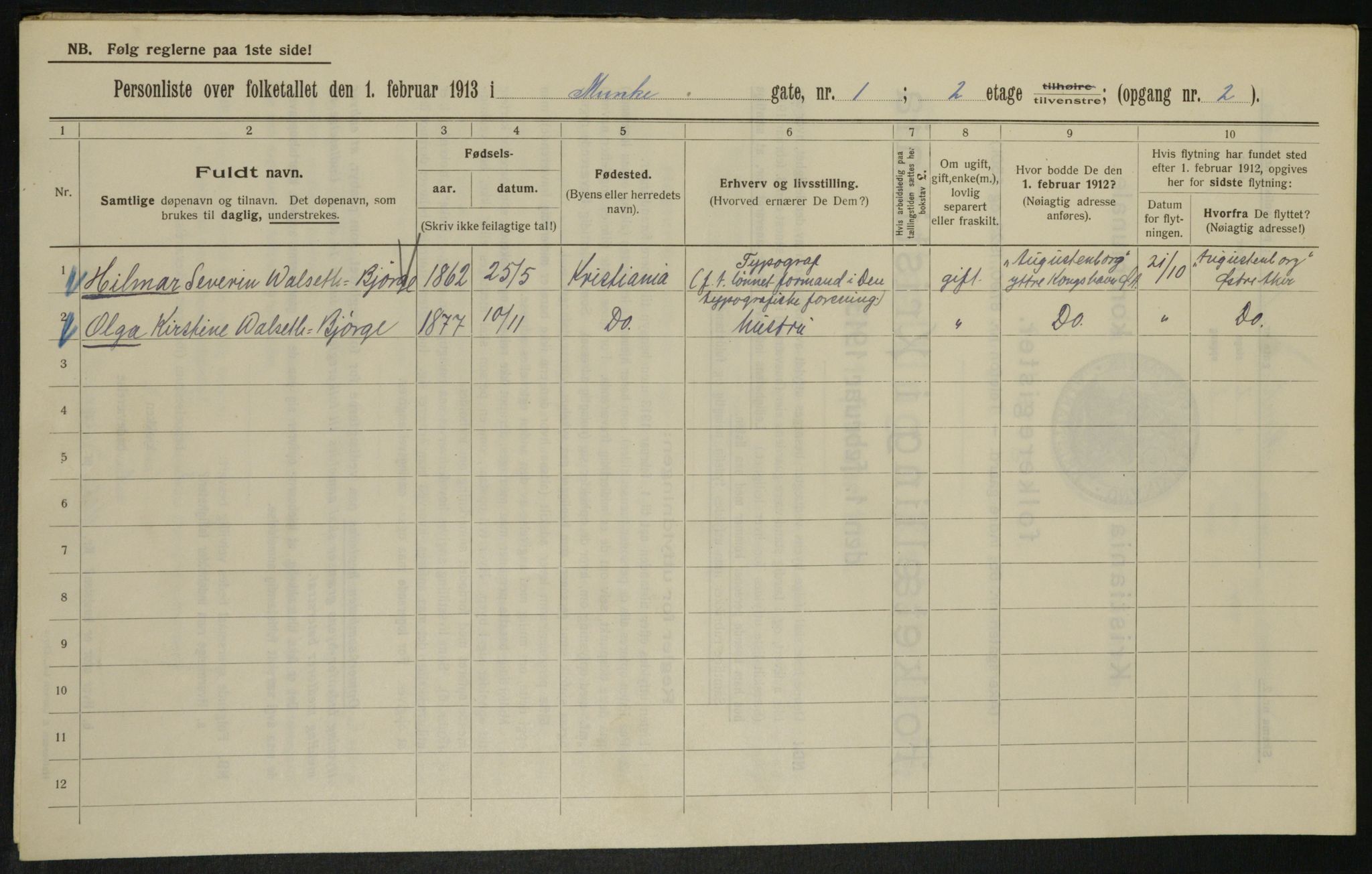 OBA, Kommunal folketelling 1.2.1913 for Kristiania, 1913, s. 67900