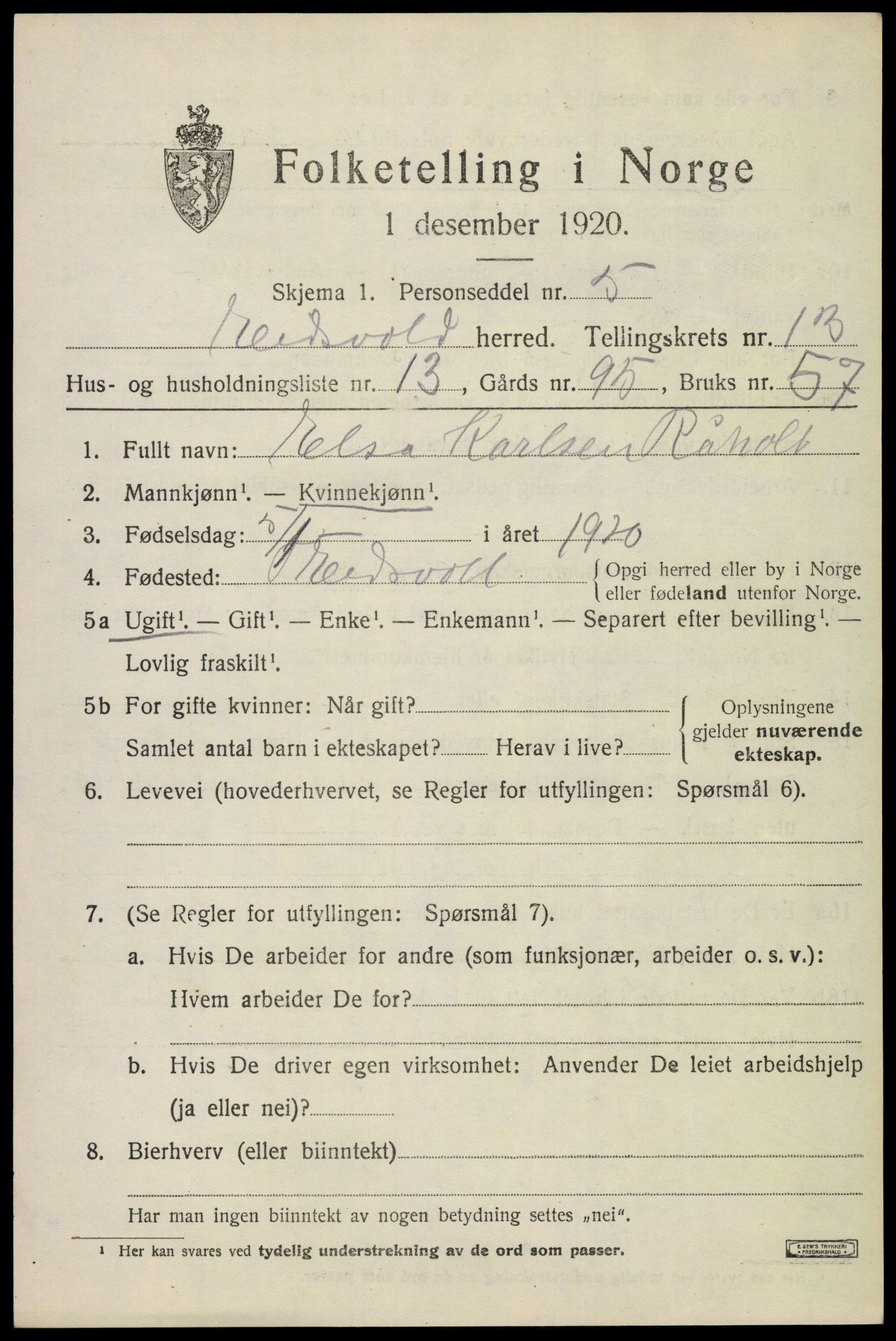 SAO, Folketelling 1920 for 0237 Eidsvoll herred, 1920, s. 20111