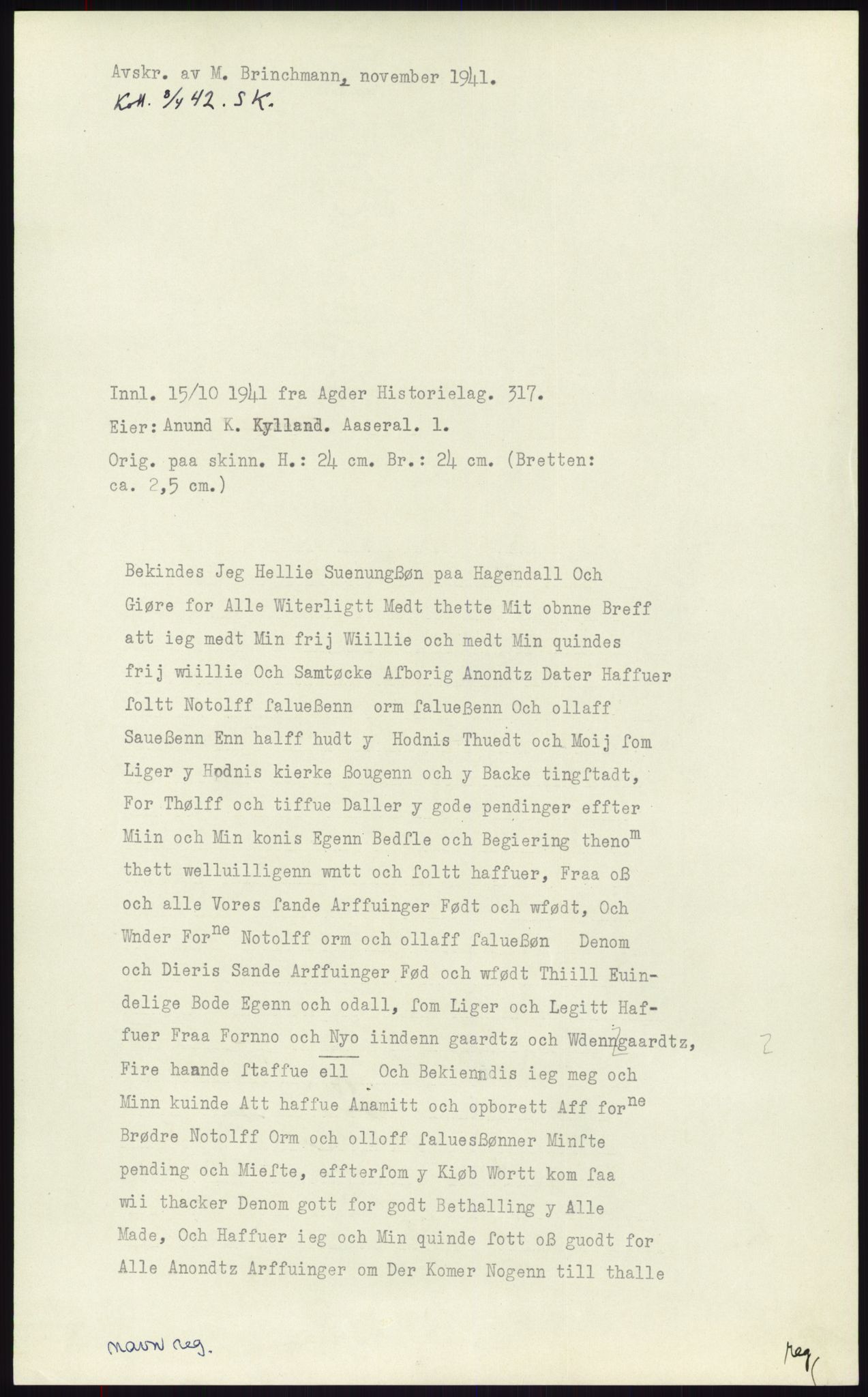 Samlinger til kildeutgivelse, Diplomavskriftsamlingen, AV/RA-EA-4053/H/Ha, s. 1914
