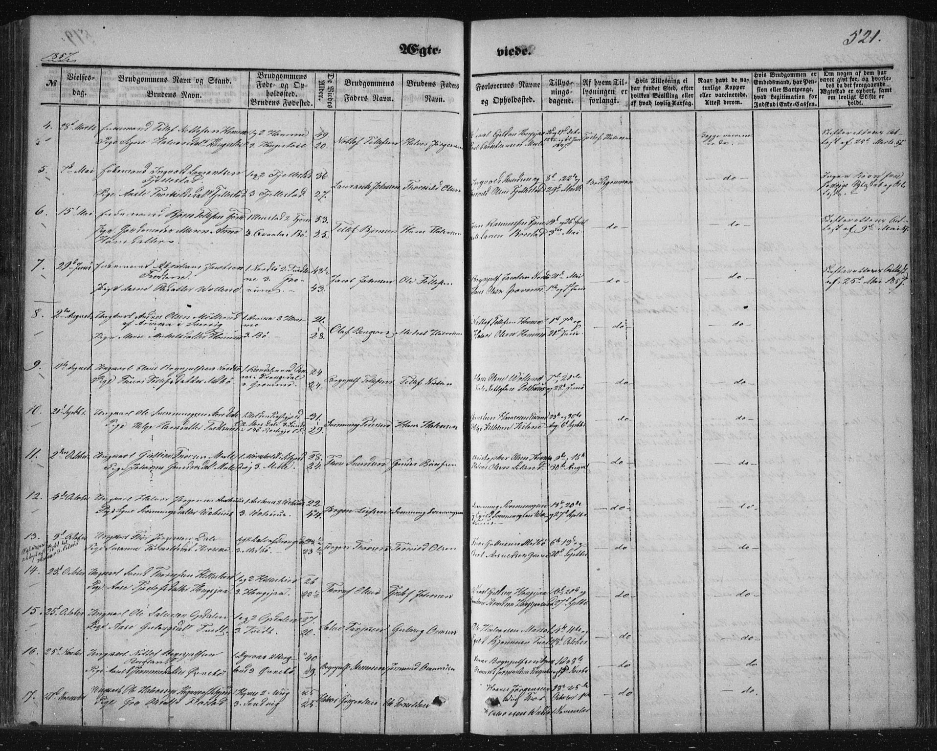 Nissedal kirkebøker, AV/SAKO-A-288/F/Fa/L0003: Ministerialbok nr. I 3, 1846-1870, s. 520-521