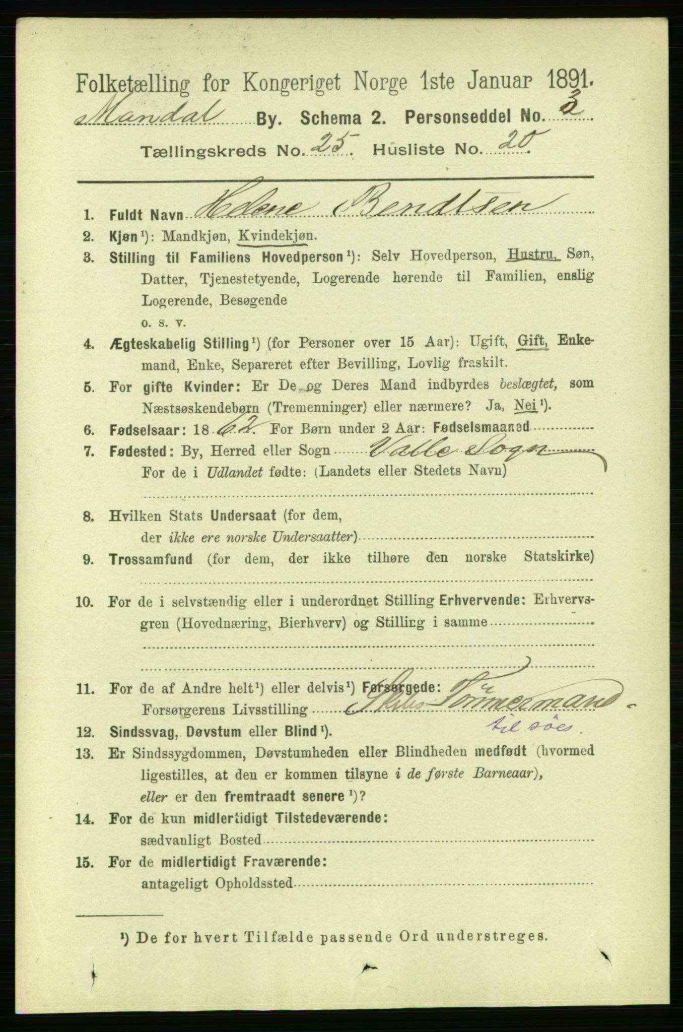 RA, Folketelling 1891 for 1002 Mandal ladested, 1891, s. 4744