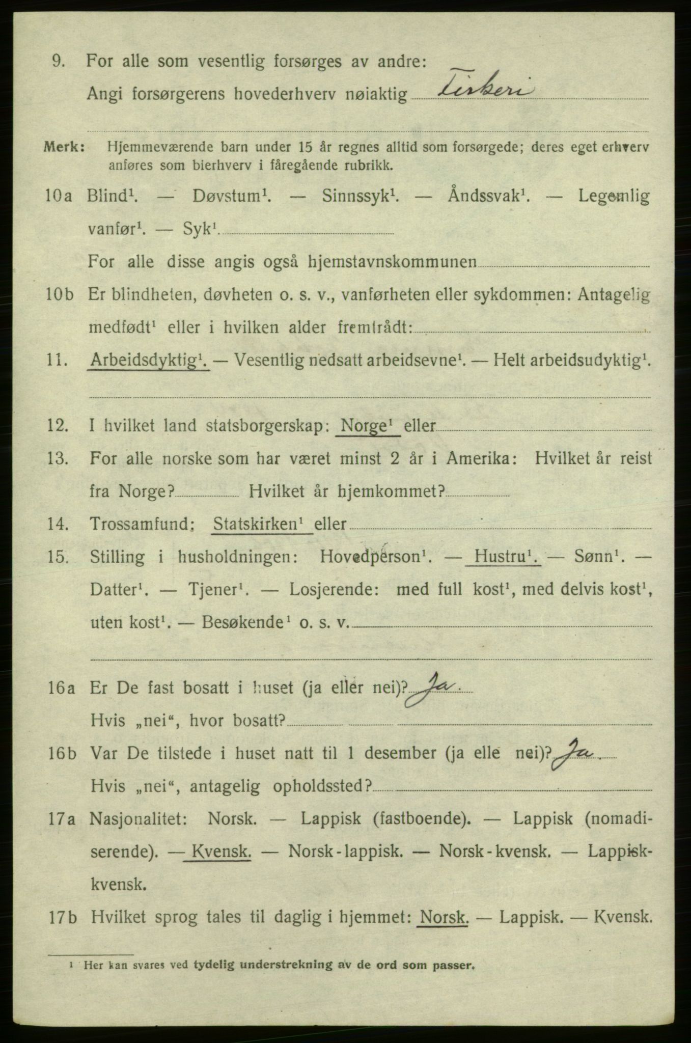 SATØ, Folketelling 1920 for 2003 Vadsø kjøpstad, 1920, s. 3600