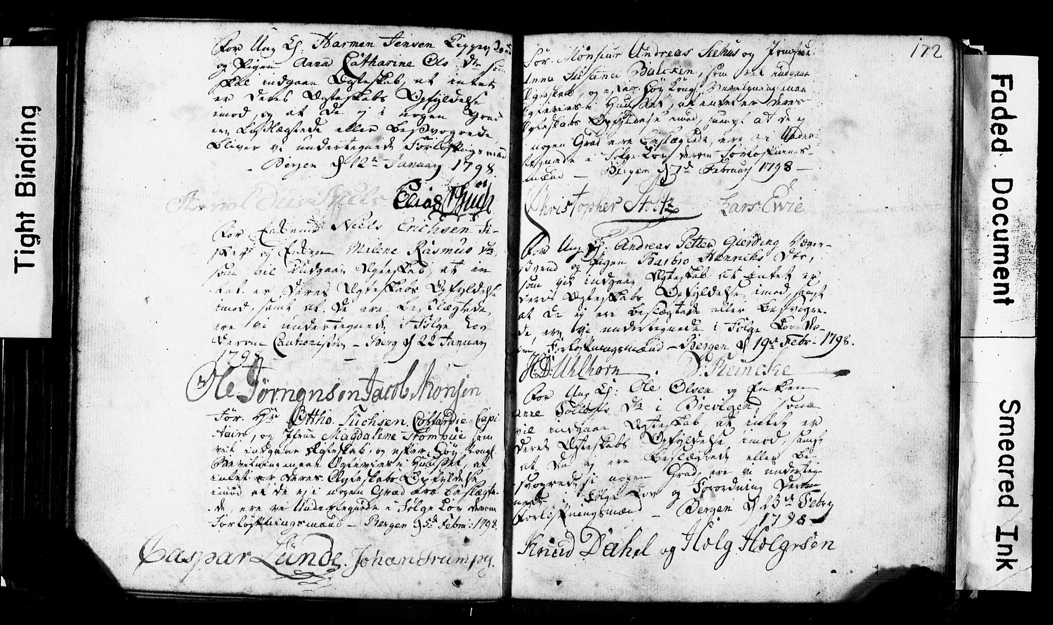 Korskirken sokneprestembete, SAB/A-76101: Forlovererklæringer nr. II.5.1, 1776-1816, s. 172