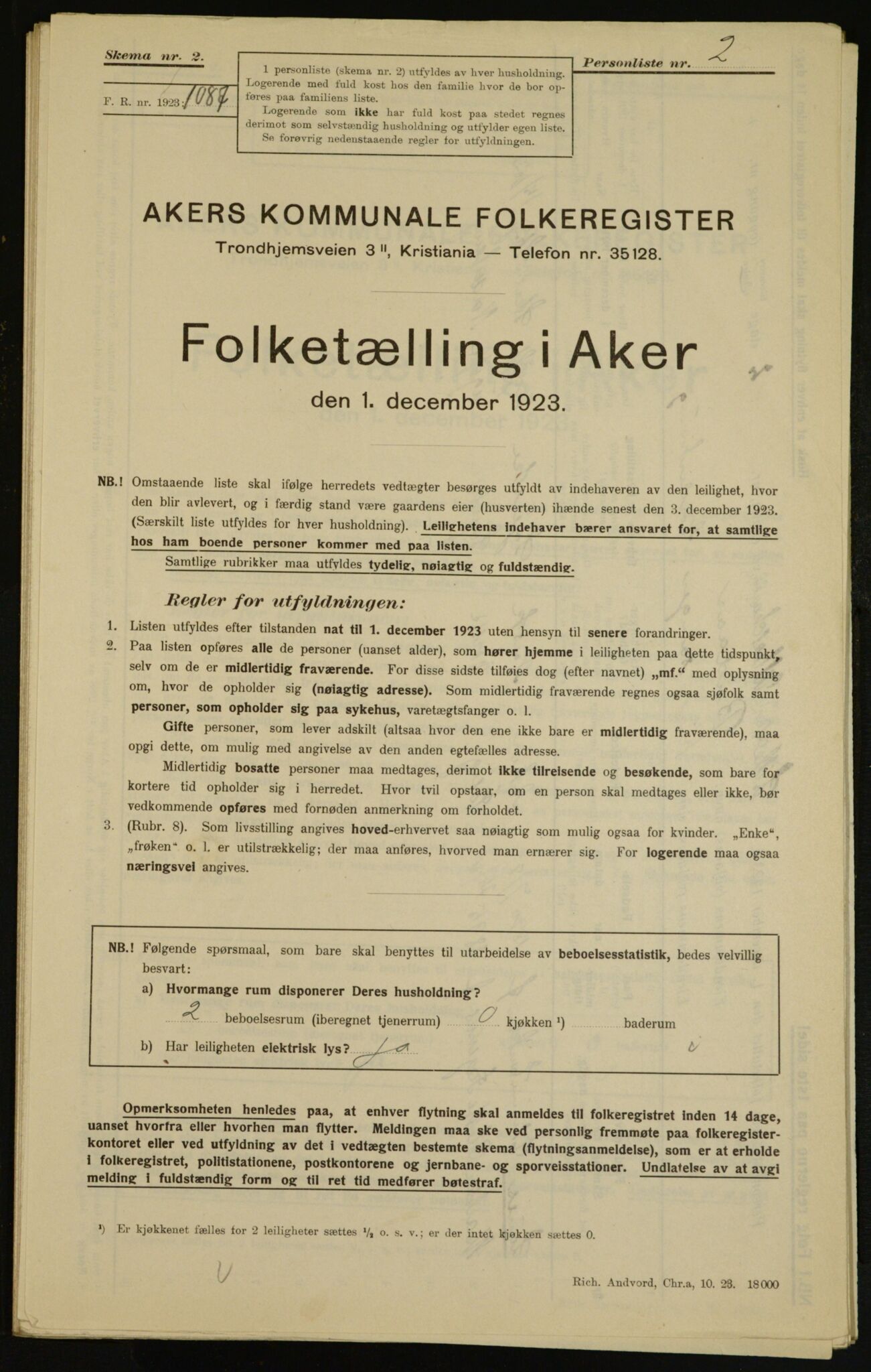 , Kommunal folketelling 1.12.1923 for Aker, 1923, s. 6583